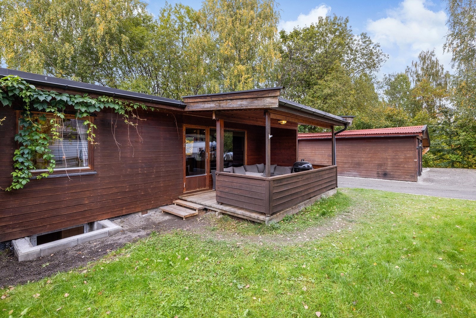 Koselig overbygget terrasse Galleribilde