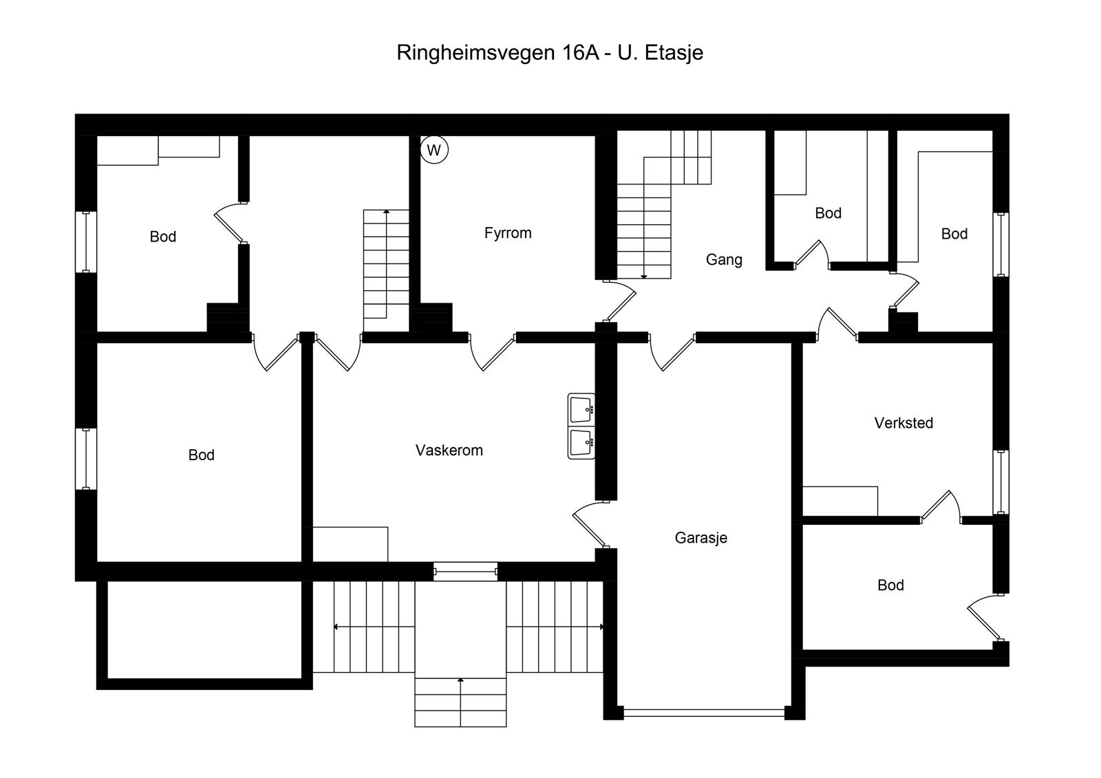 Plantegning kjeller. Galleribilde