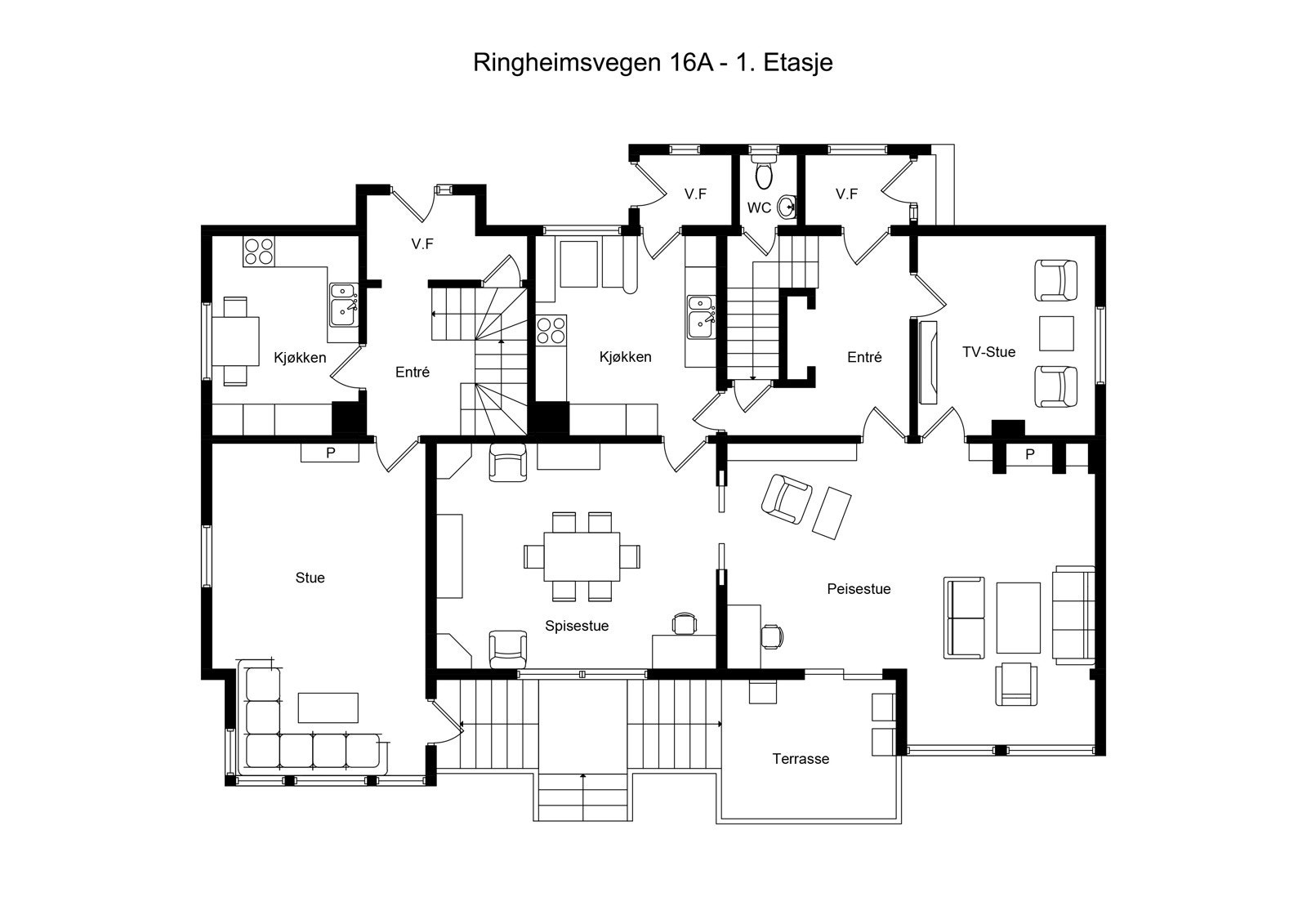 Plantegning 1. etasje. Galleribilde