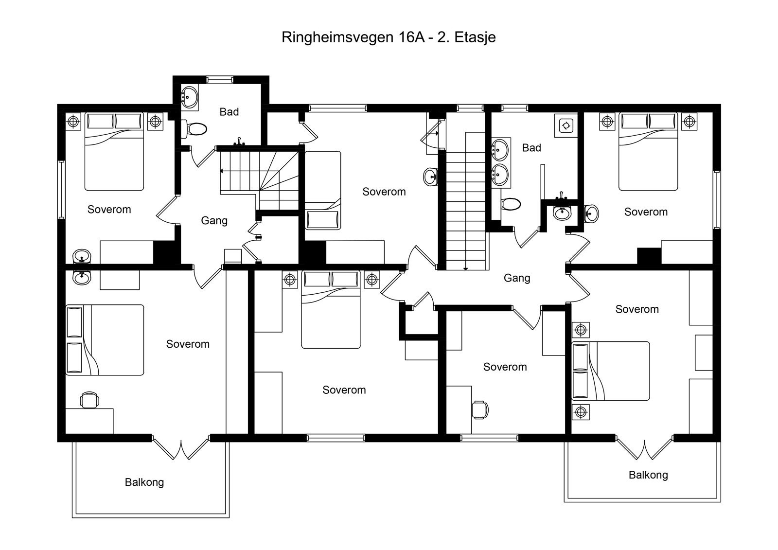 Plantegning 2 etasje. Galleribilde