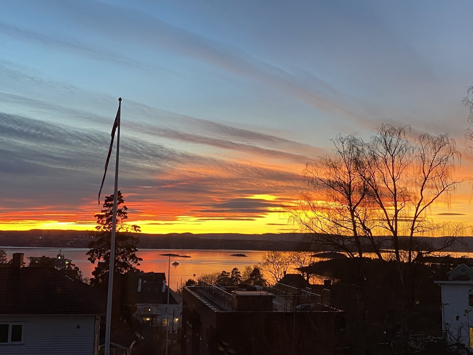 Utsikt med solnedgang Galleribilde