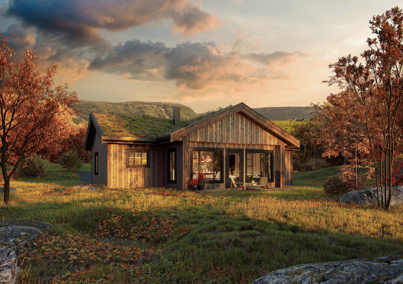 Hyttemodellen Sølen - illustrasjon Galleribilde