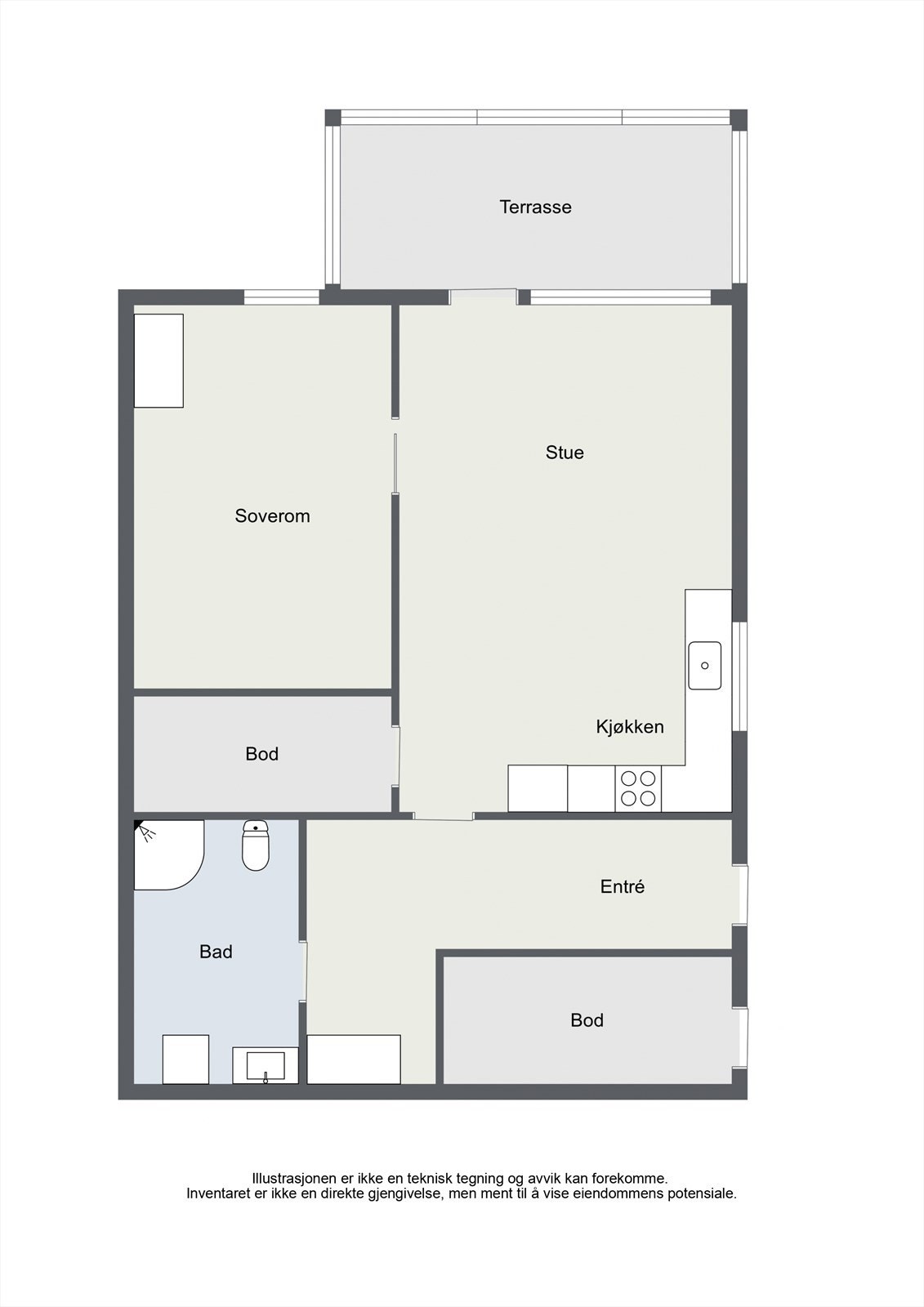 Floorplan letterhead - Hofsfossveien 3b - 1. Floor - 2D Floor Plan Galleribilde