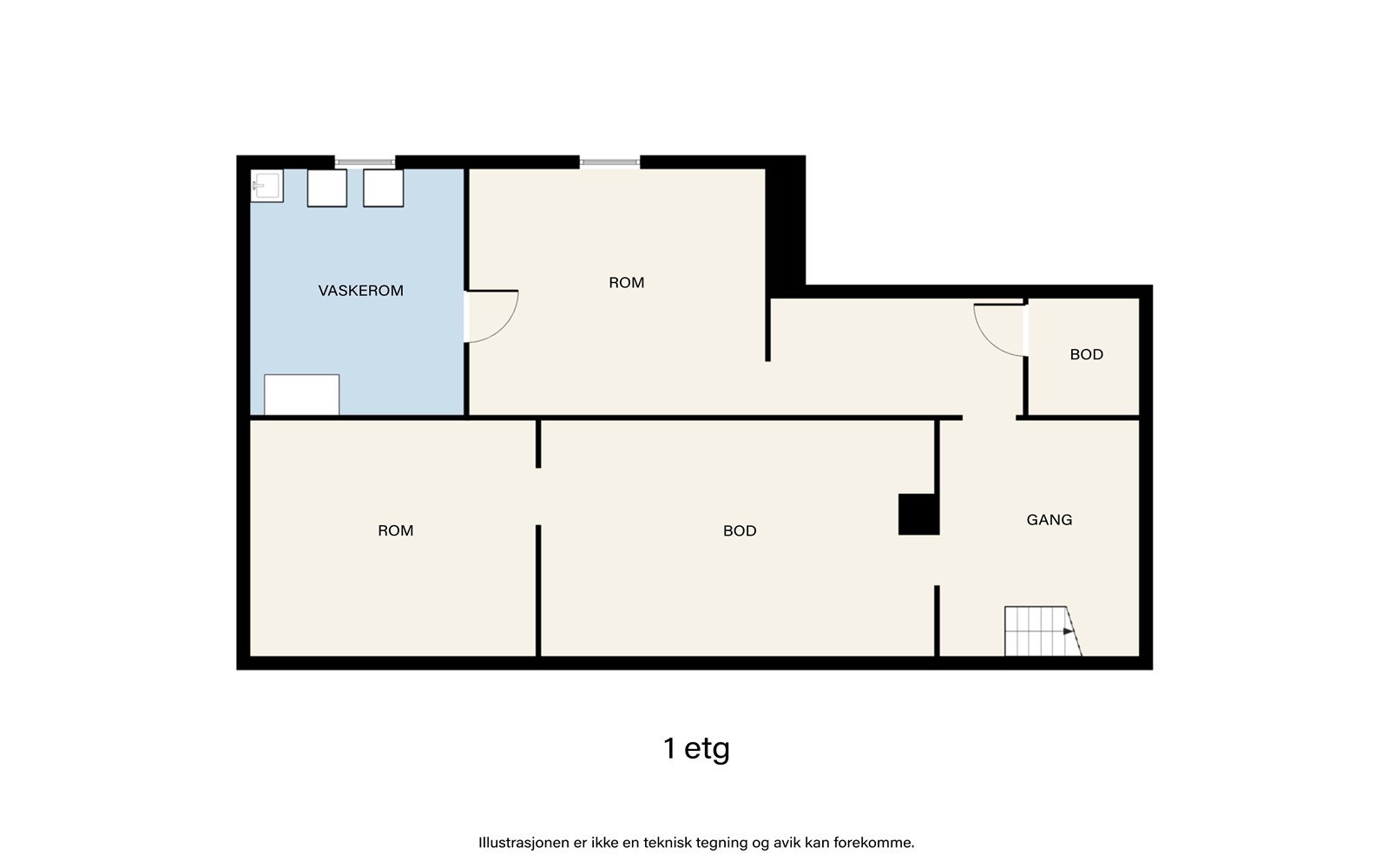 Plantegning kjeller. Galleribilde