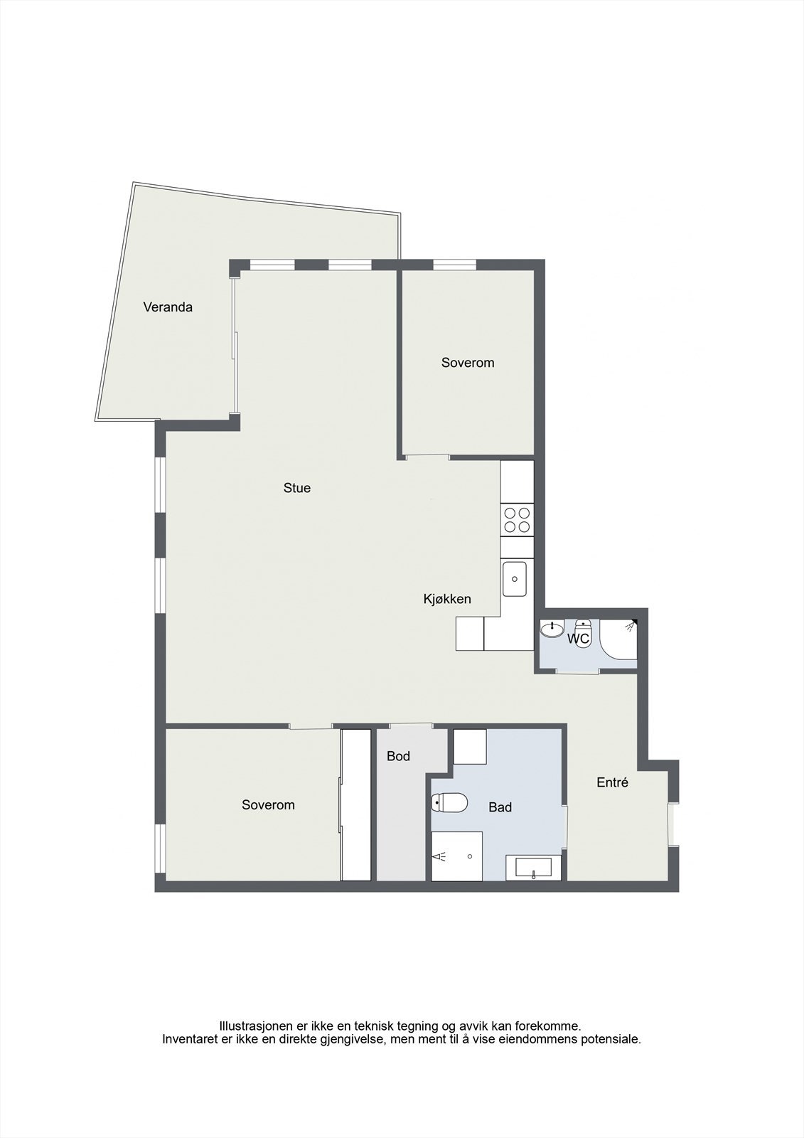 Plantegning av leiligheten. Galleribilde