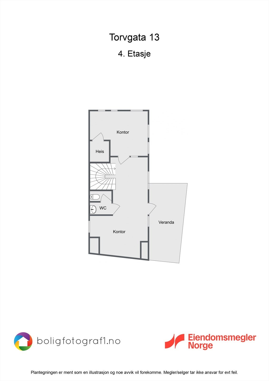 Plantegning 4. etasje Galleribilde