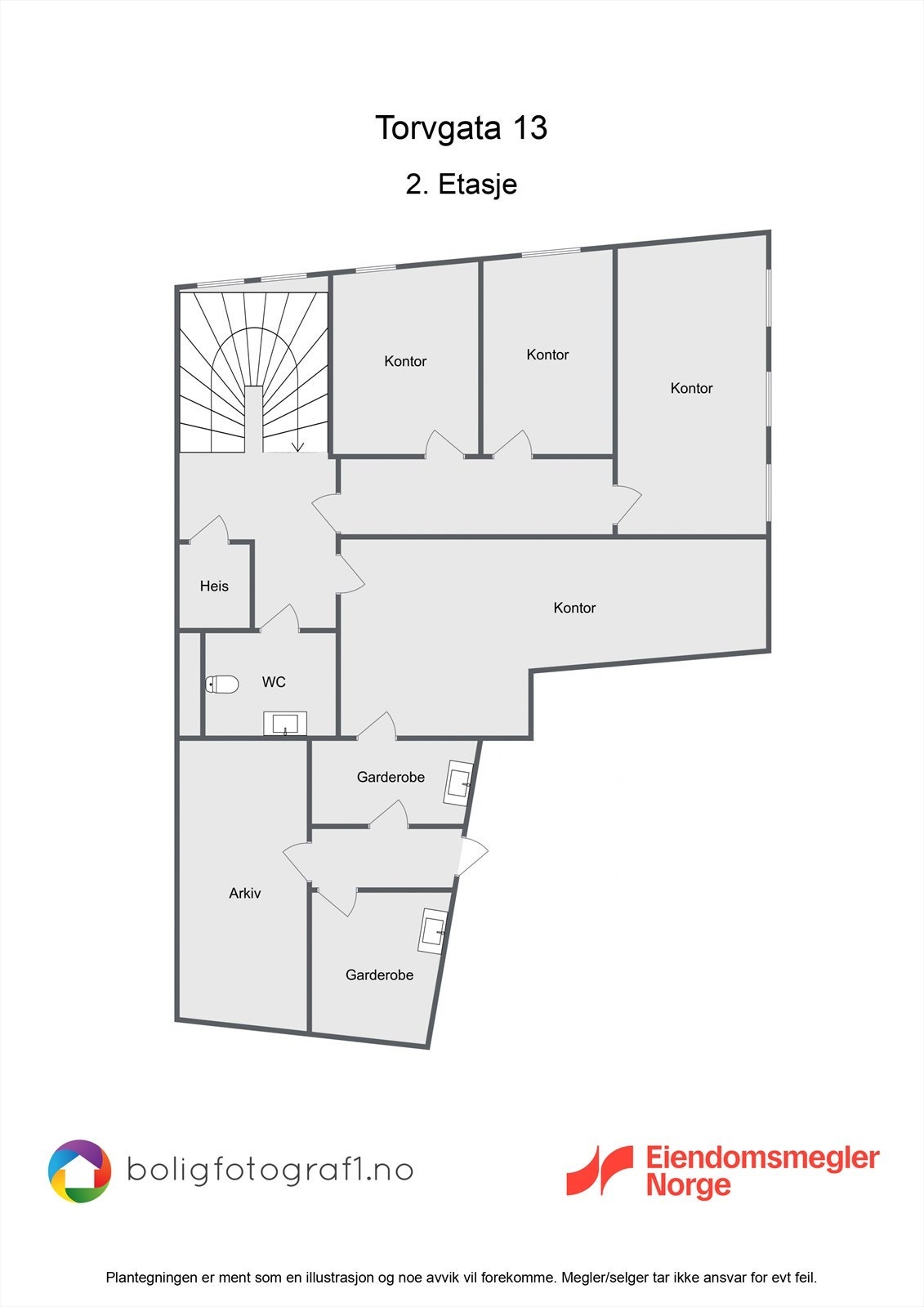 Plantegning 2. etasje Galleribilde