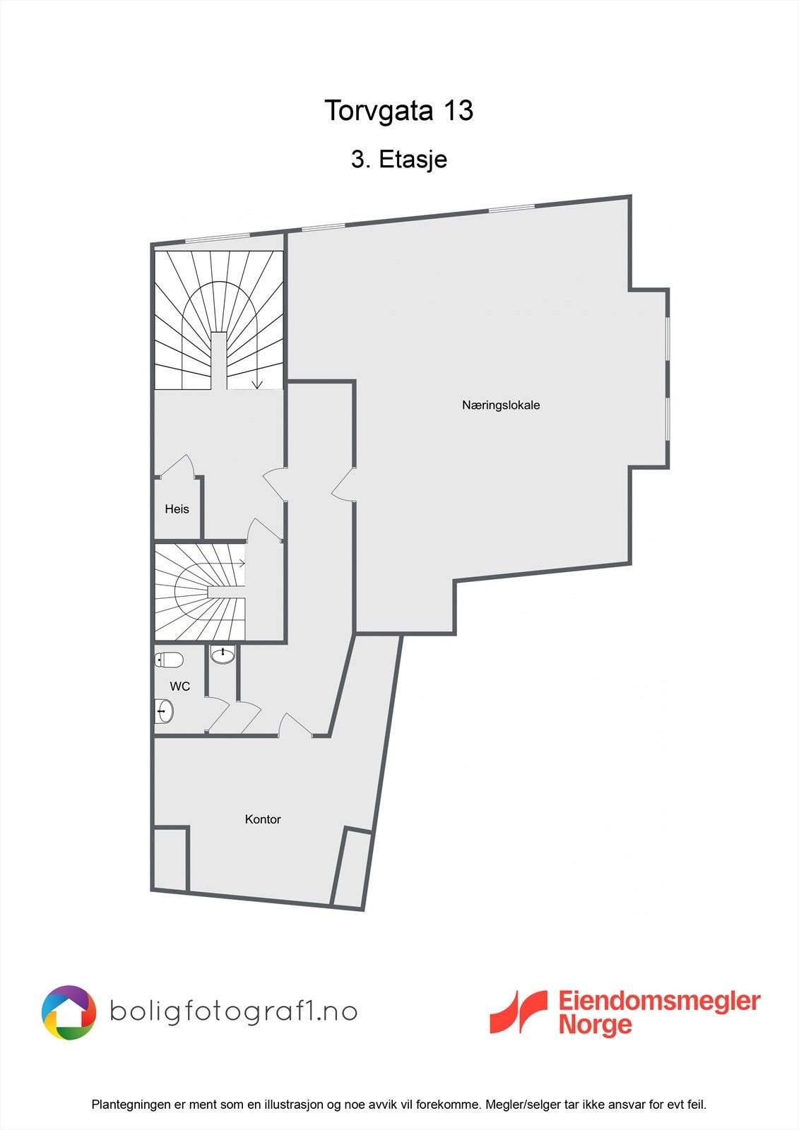 Plantegning 3. etasje Galleribilde