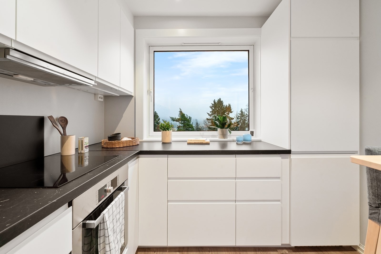 Legg merke til det frie utsynte fra alle kanter av leiligheten. Galleribilde