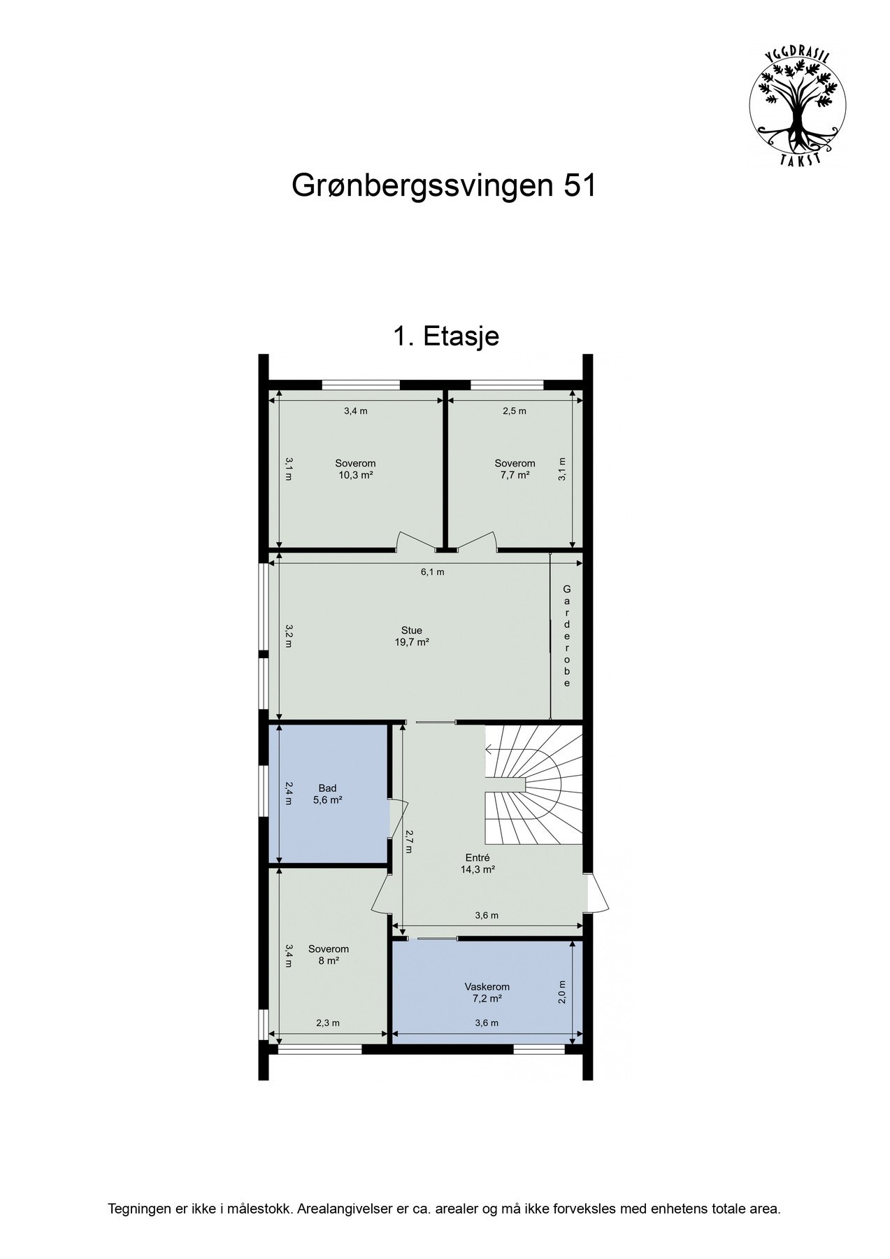Plantegning 1. etasje. Galleribilde