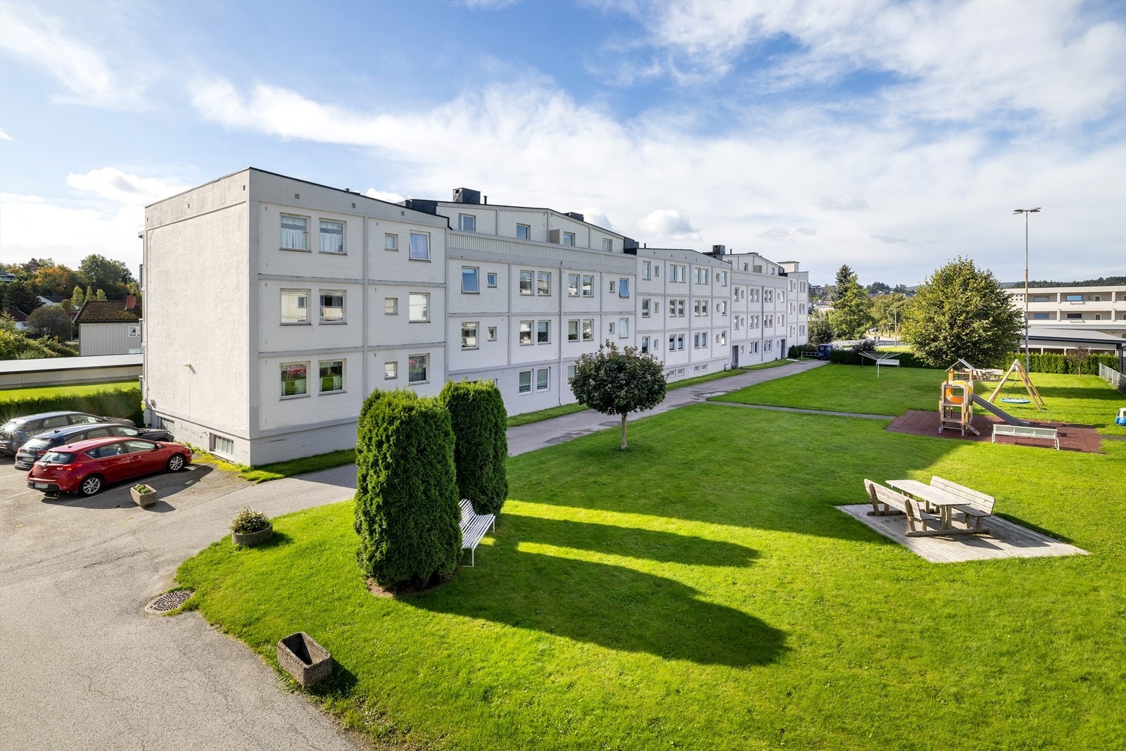 Nansenveien 30 ligger i ytterkant av feltet og har utsyn mot fellesarealene Galleribilde