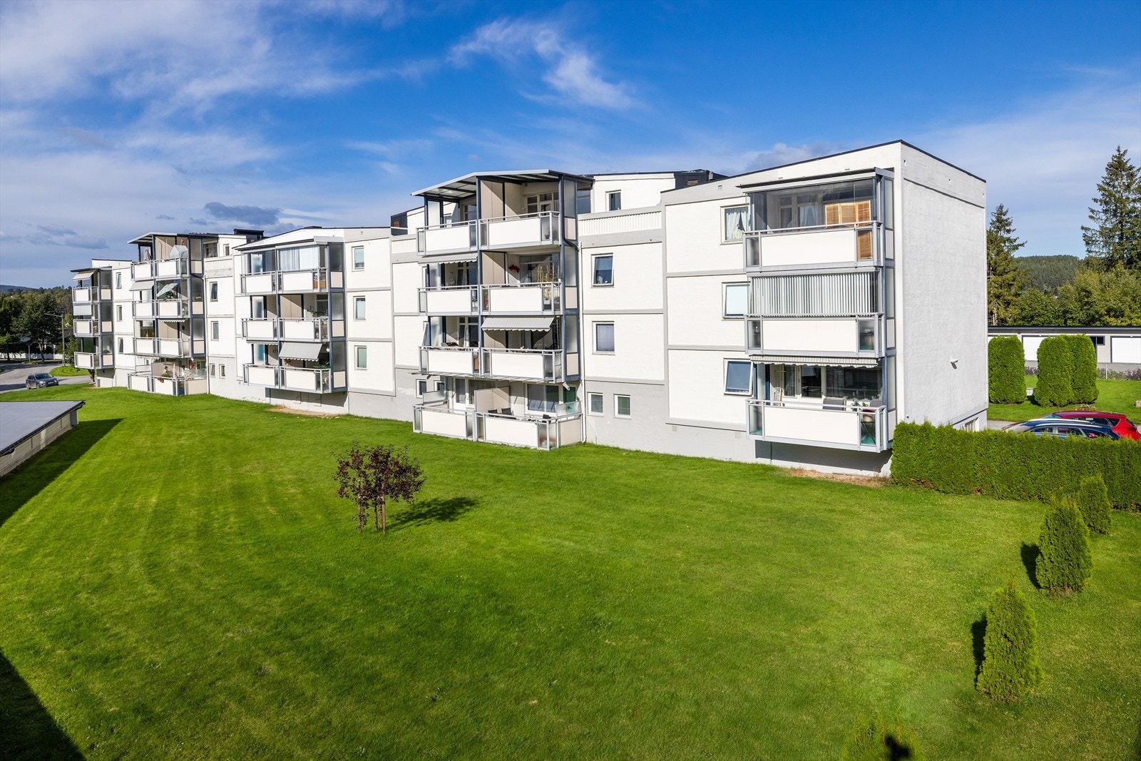 Her er vaktmester som klipper plen, måker snø, firma som vasker fellesarealer Galleribilde