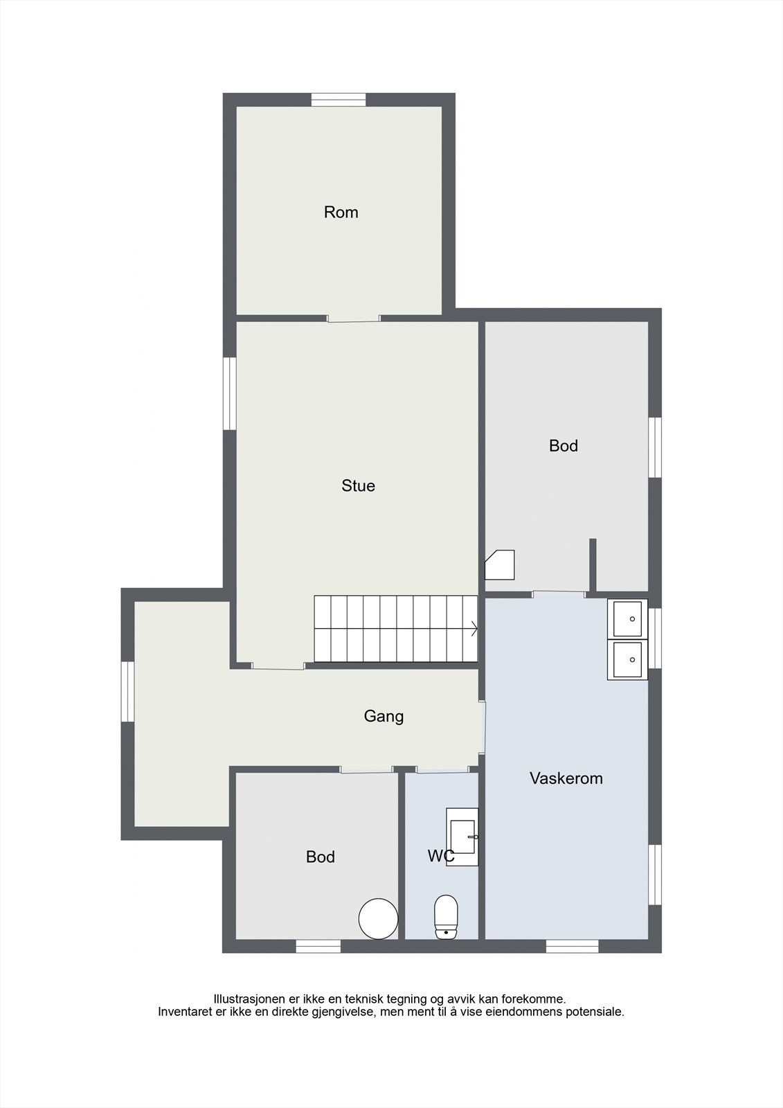 Plantegning kjeller. Galleribilde