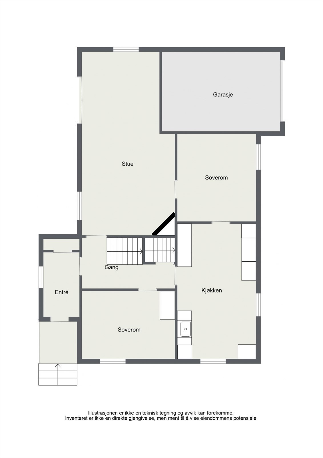 Plantegning 1. etasje. Galleribilde