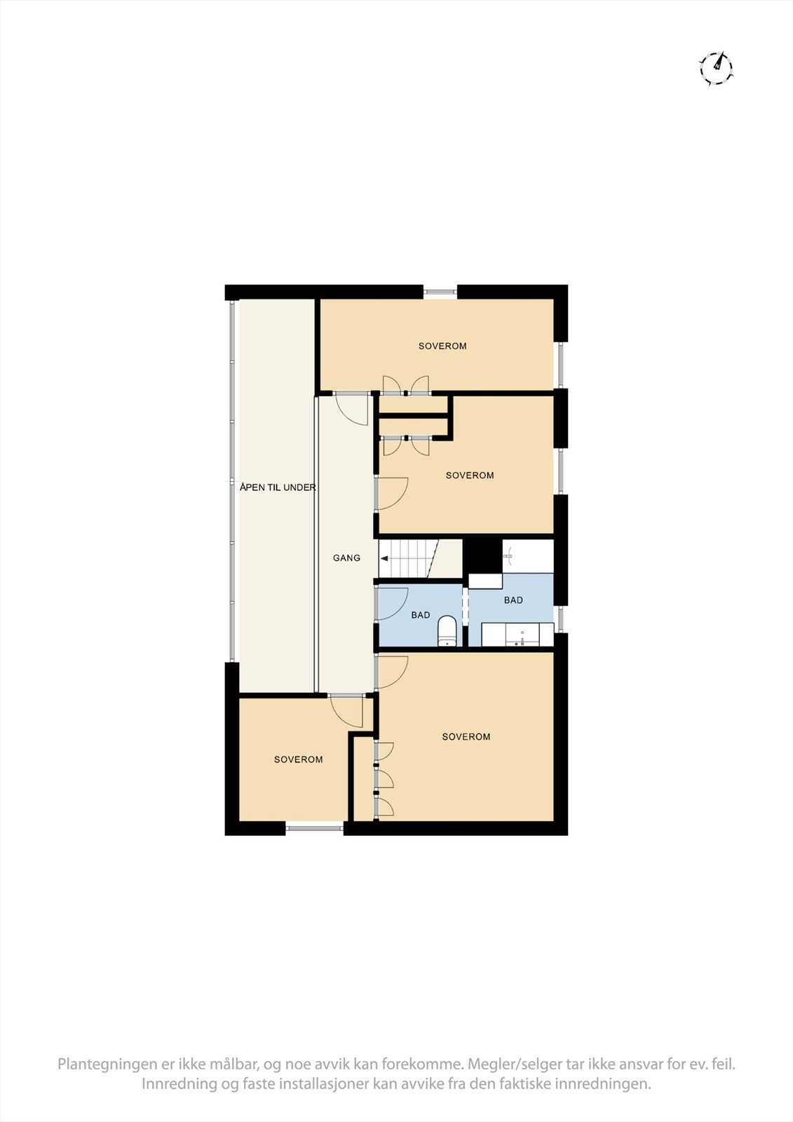 Plantegning loftsetasje. Galleribilde