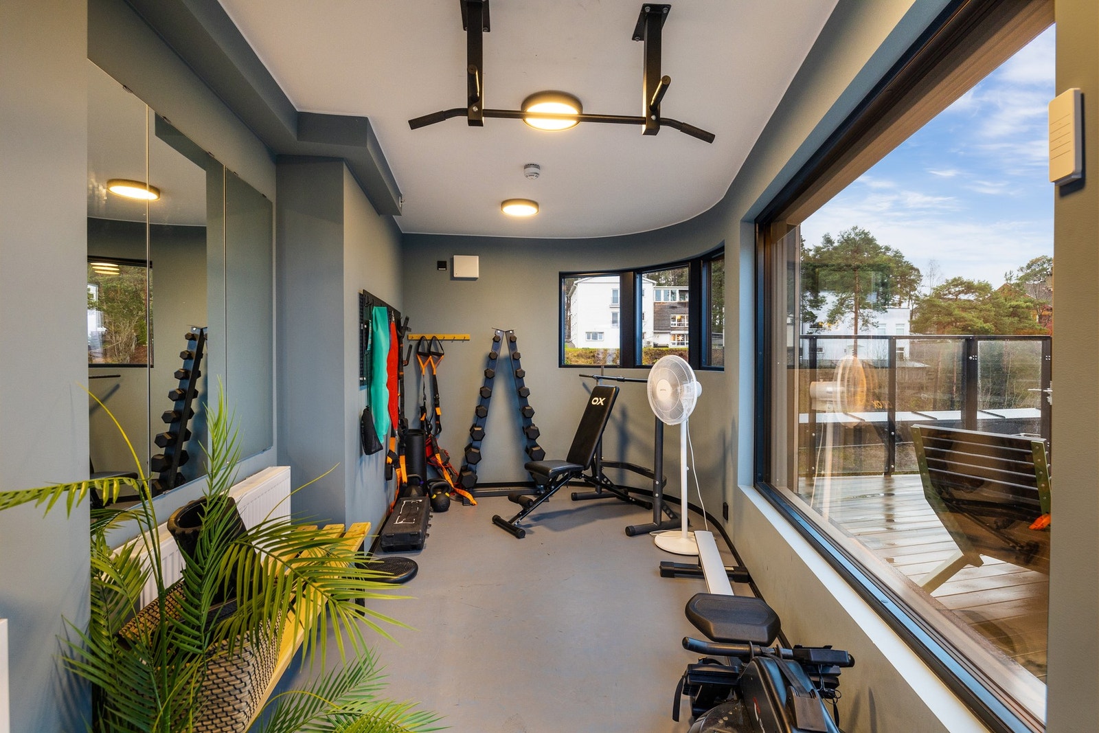 Borettslaget har eget treningsrom som beboere kan benytte seg av Galleribilde