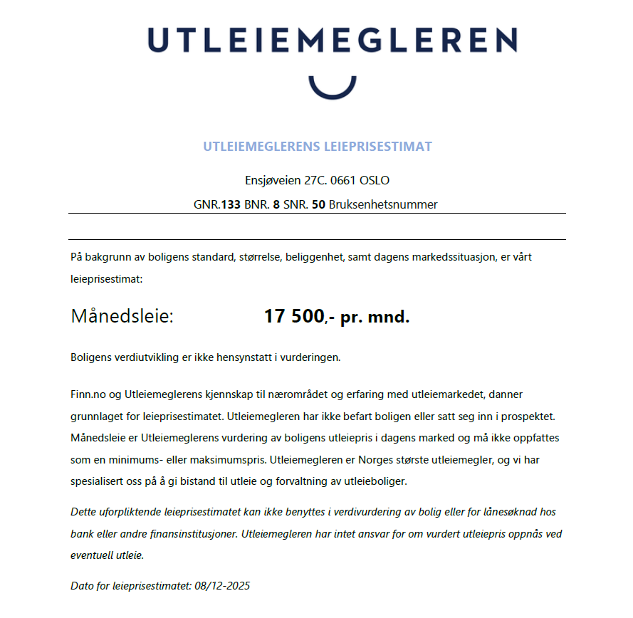 Utleieverdi Galleribilde