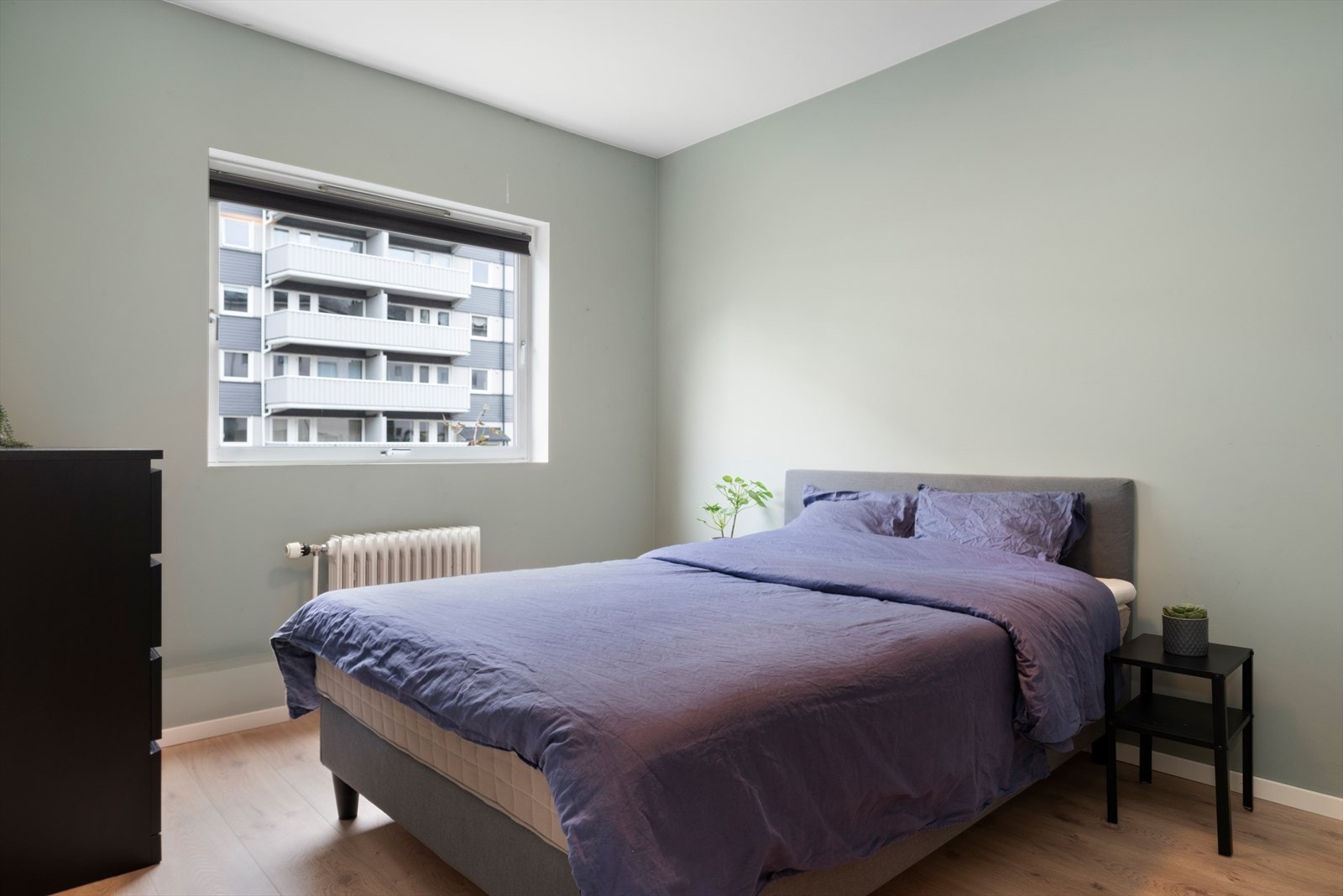 Det er laminat på gulv og malt overflate på vegger Galleribilde