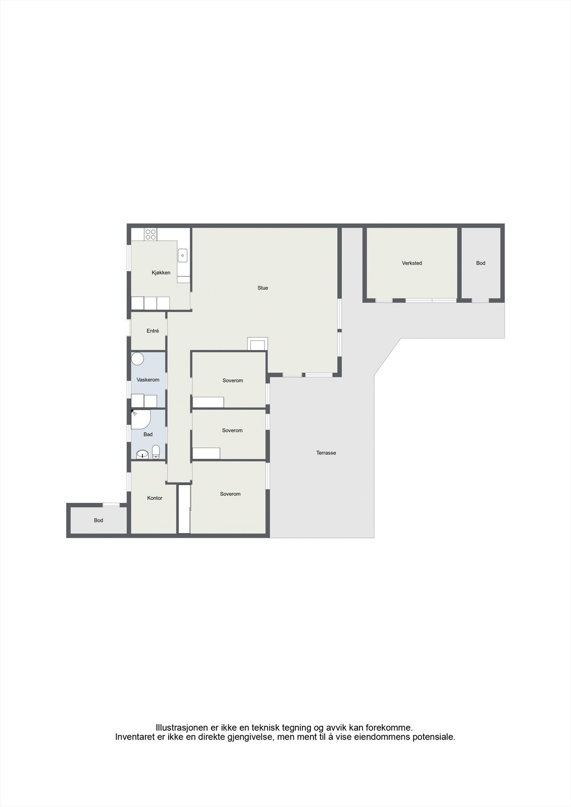 Plantegning - bolig. Galleribilde