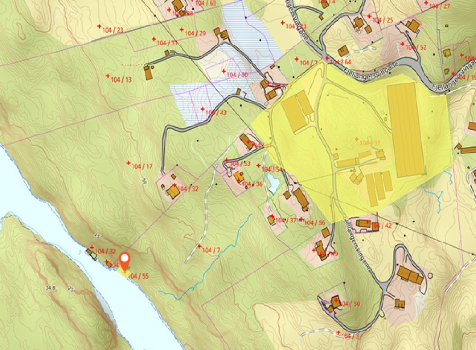 Eiendomskart med sjøtomt Galleribilde