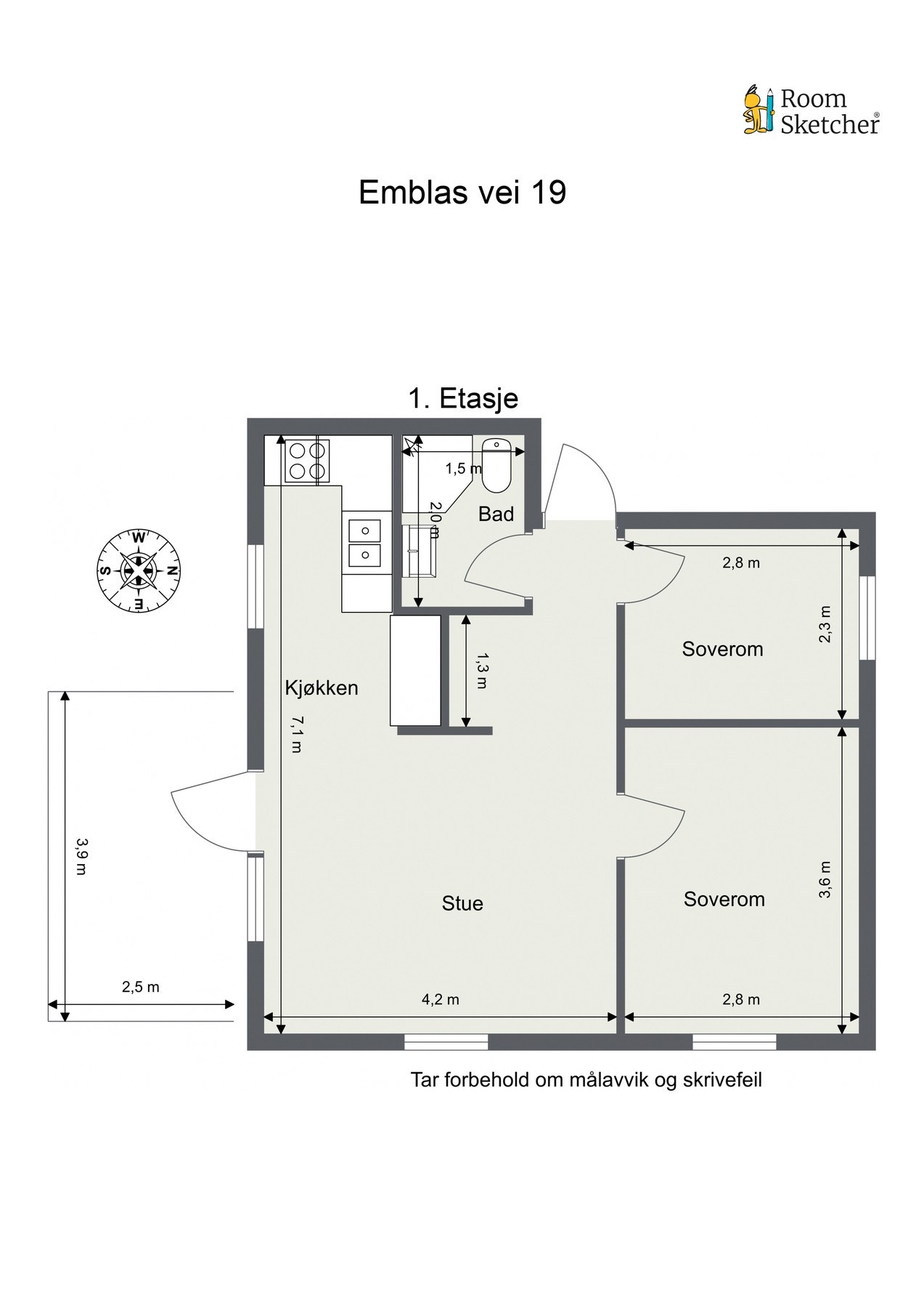 Veiledende planskisse Galleribilde