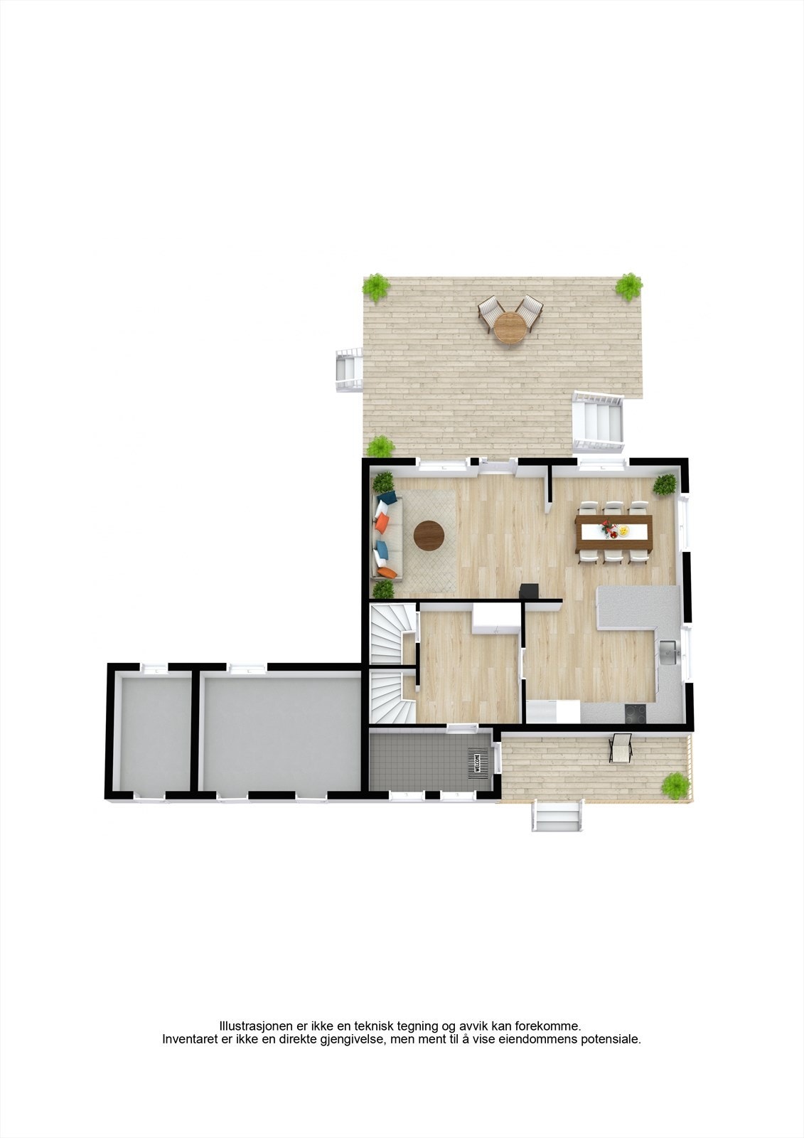 Plantegning 1.Etasje 3D. Galleribilde