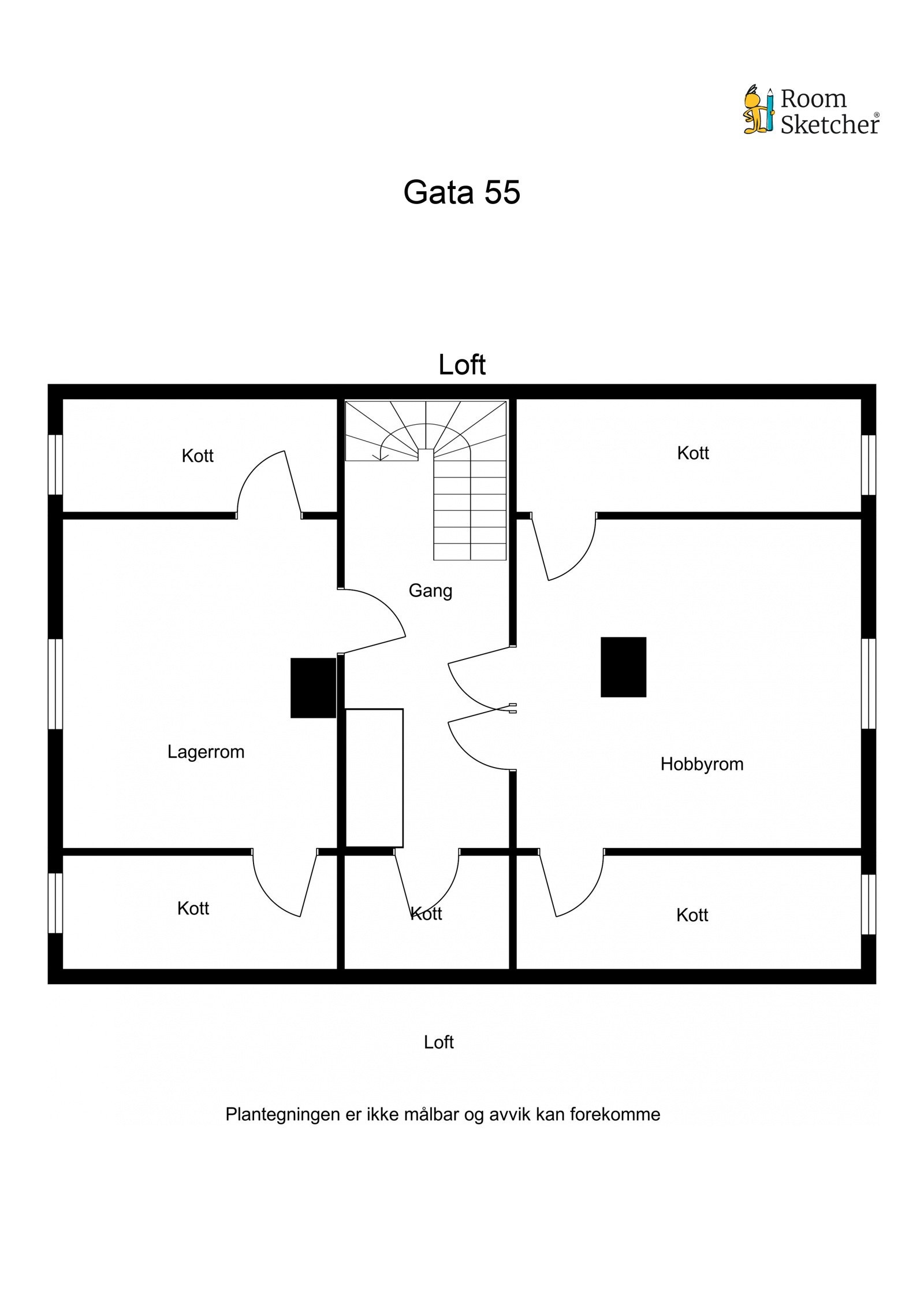 Plantegning Loftsetasje Galleribilde