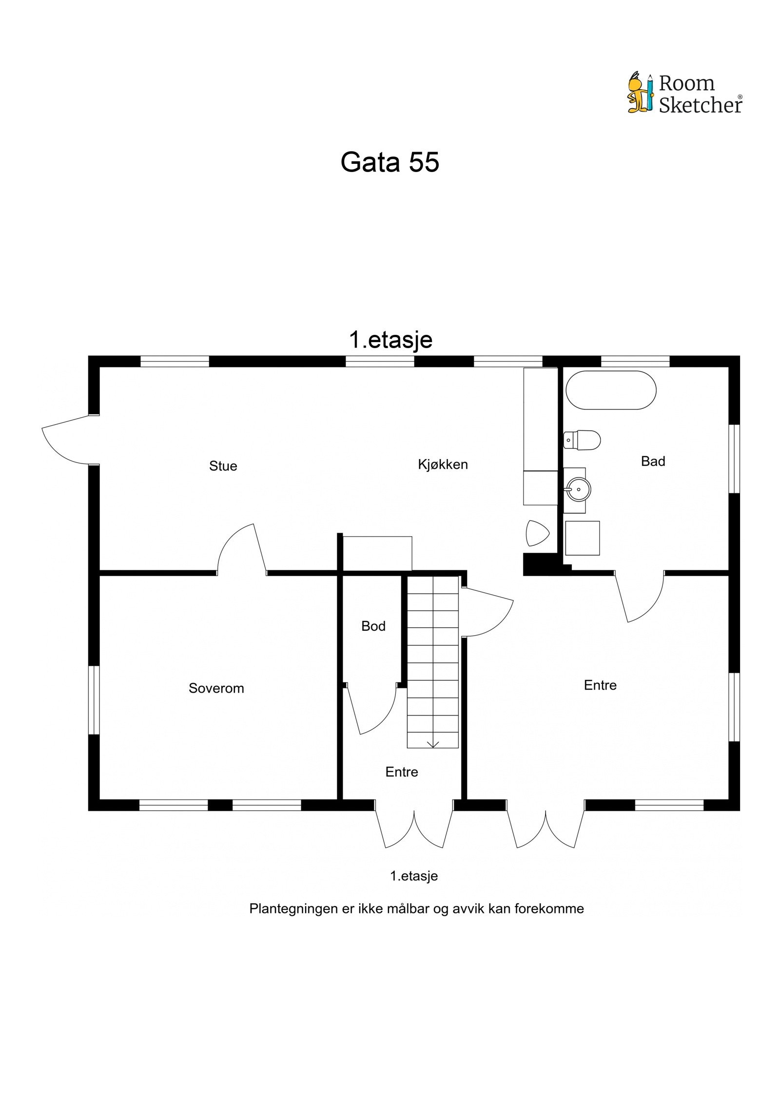 Plantegning 1. etg. Galleribilde