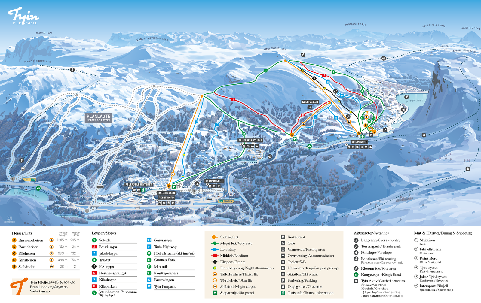Oversikt eksisterende og planlagte heiser. Galleribilde