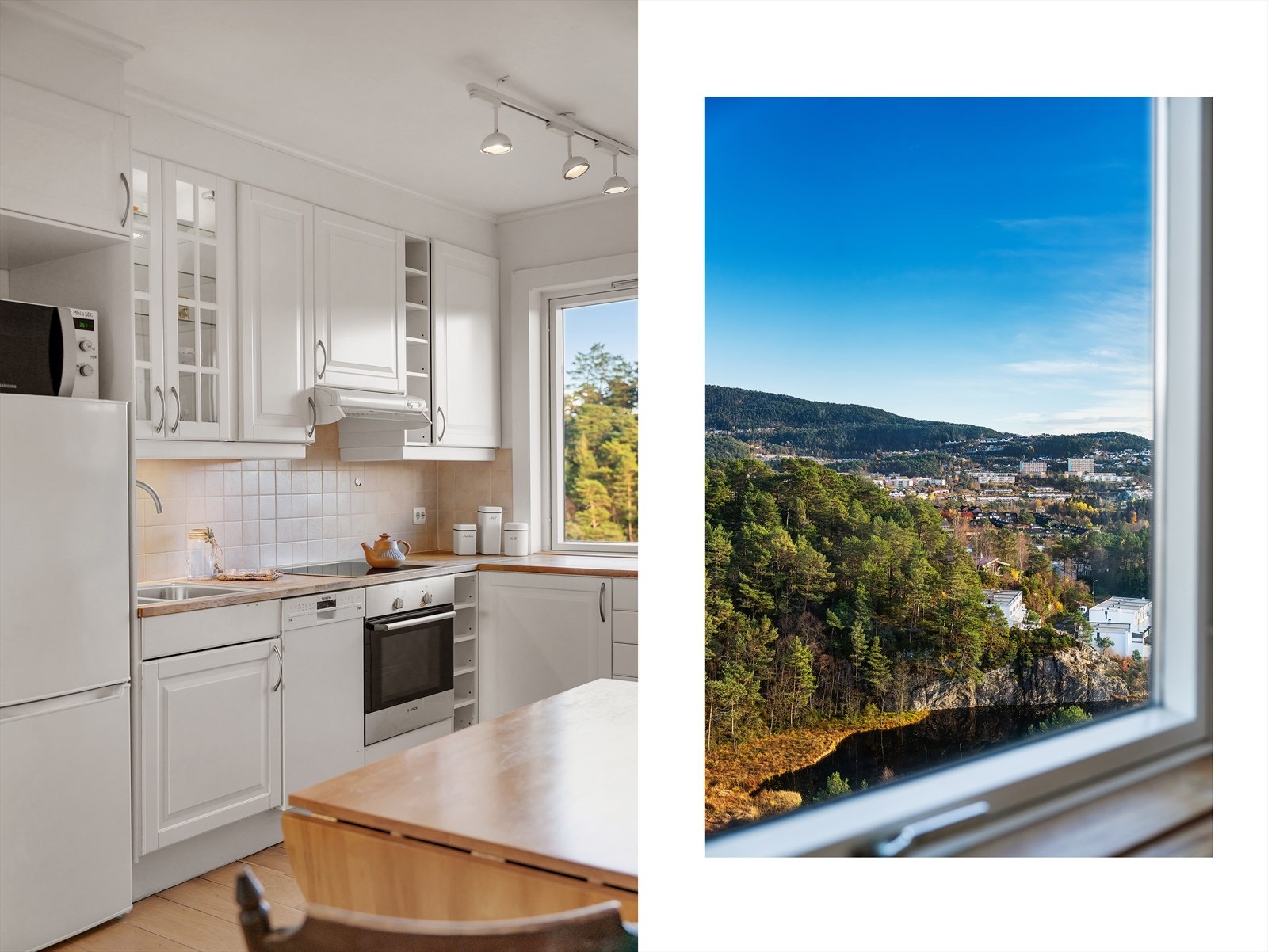 - Merk de takhøye skapene som gir meget godt med oppbevaringsplass - Galleribilde