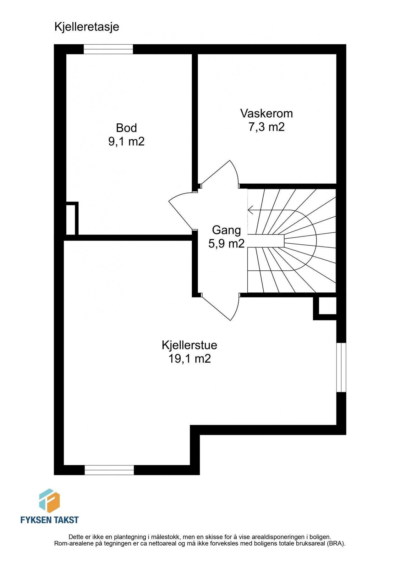 Planskisse kjelleretasje. Galleribilde