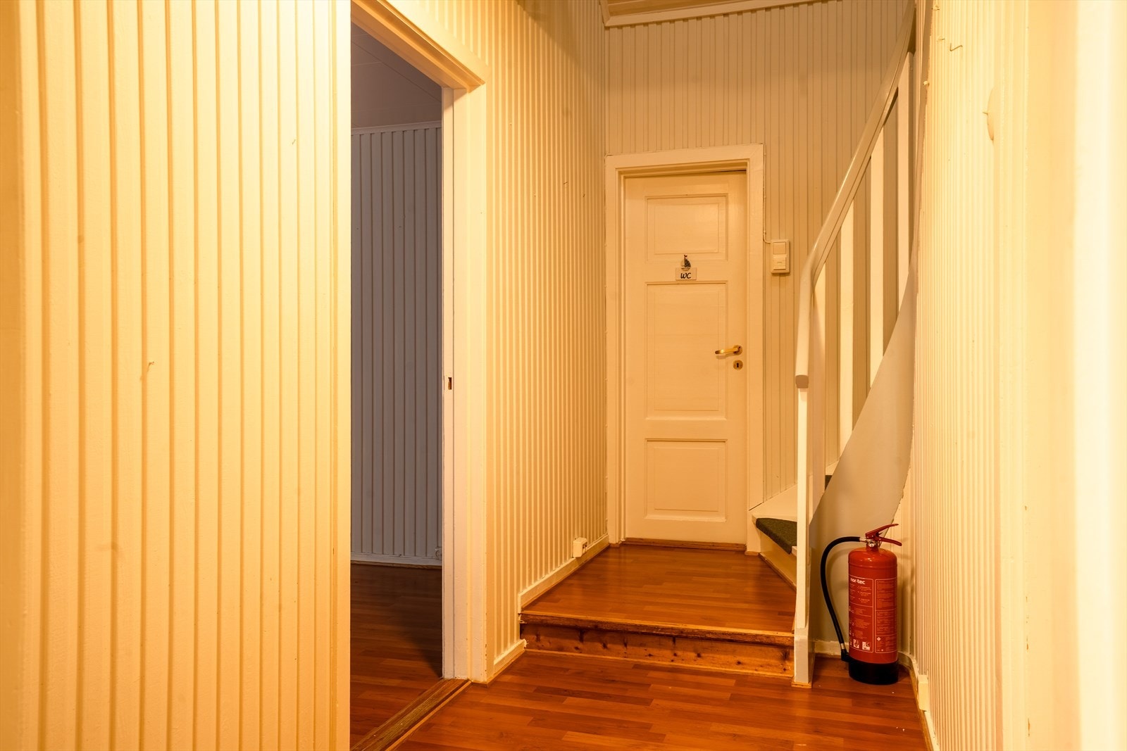 Lys gang med trapp og adgang til hovedbad. Galleribilde