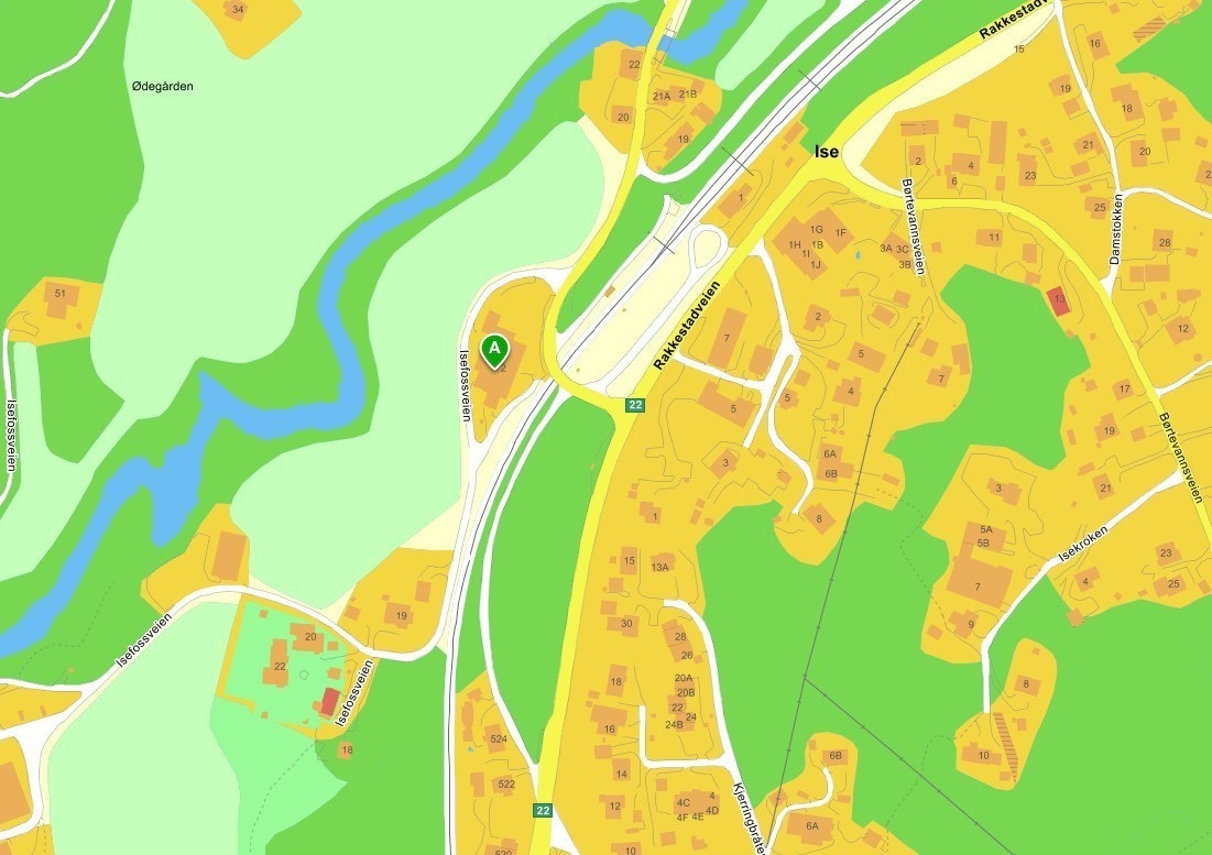 Plassering i kart - kort avstand til riksvei 22 Galleribilde