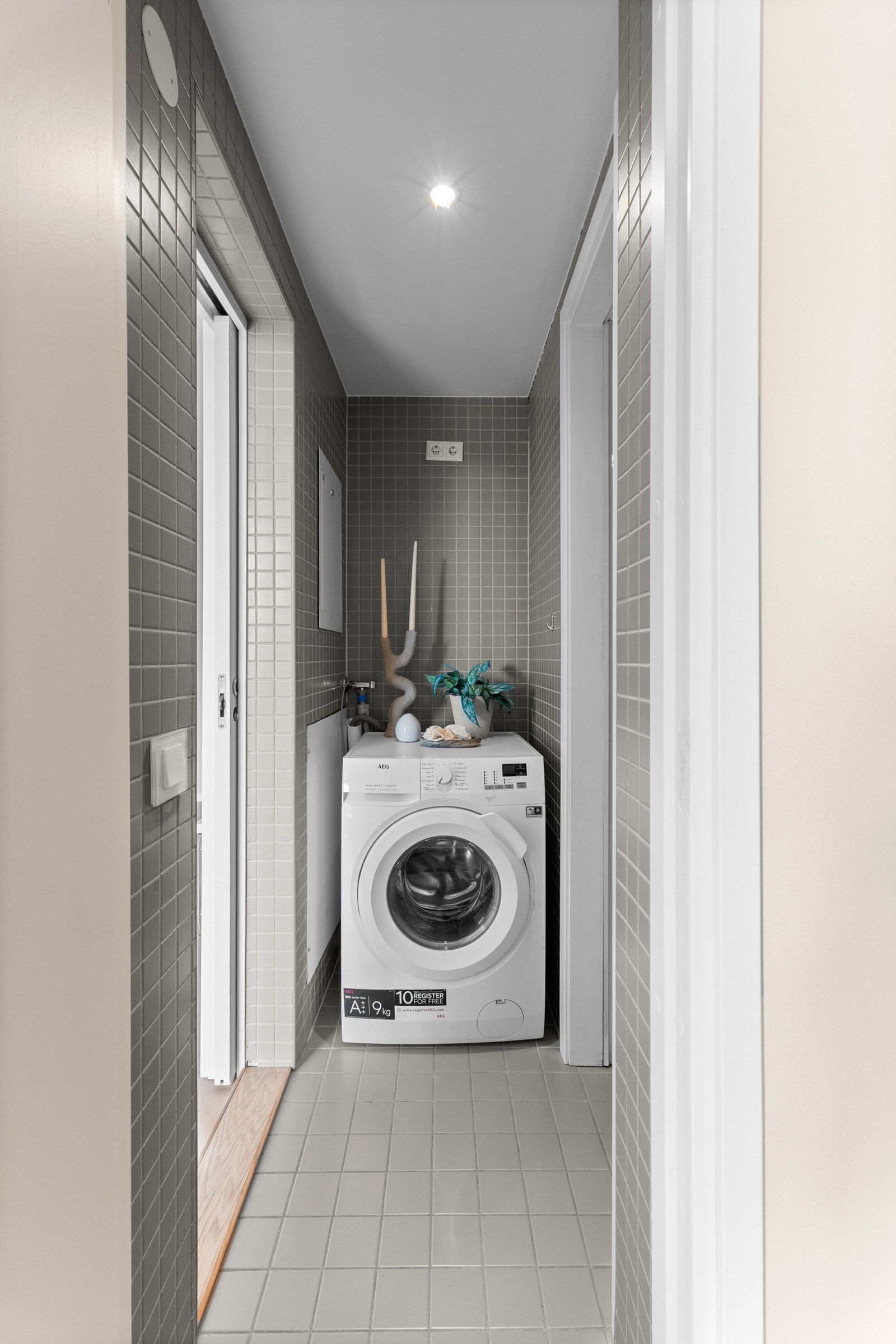 Det er opplegg for vaskemaskin. Galleribilde