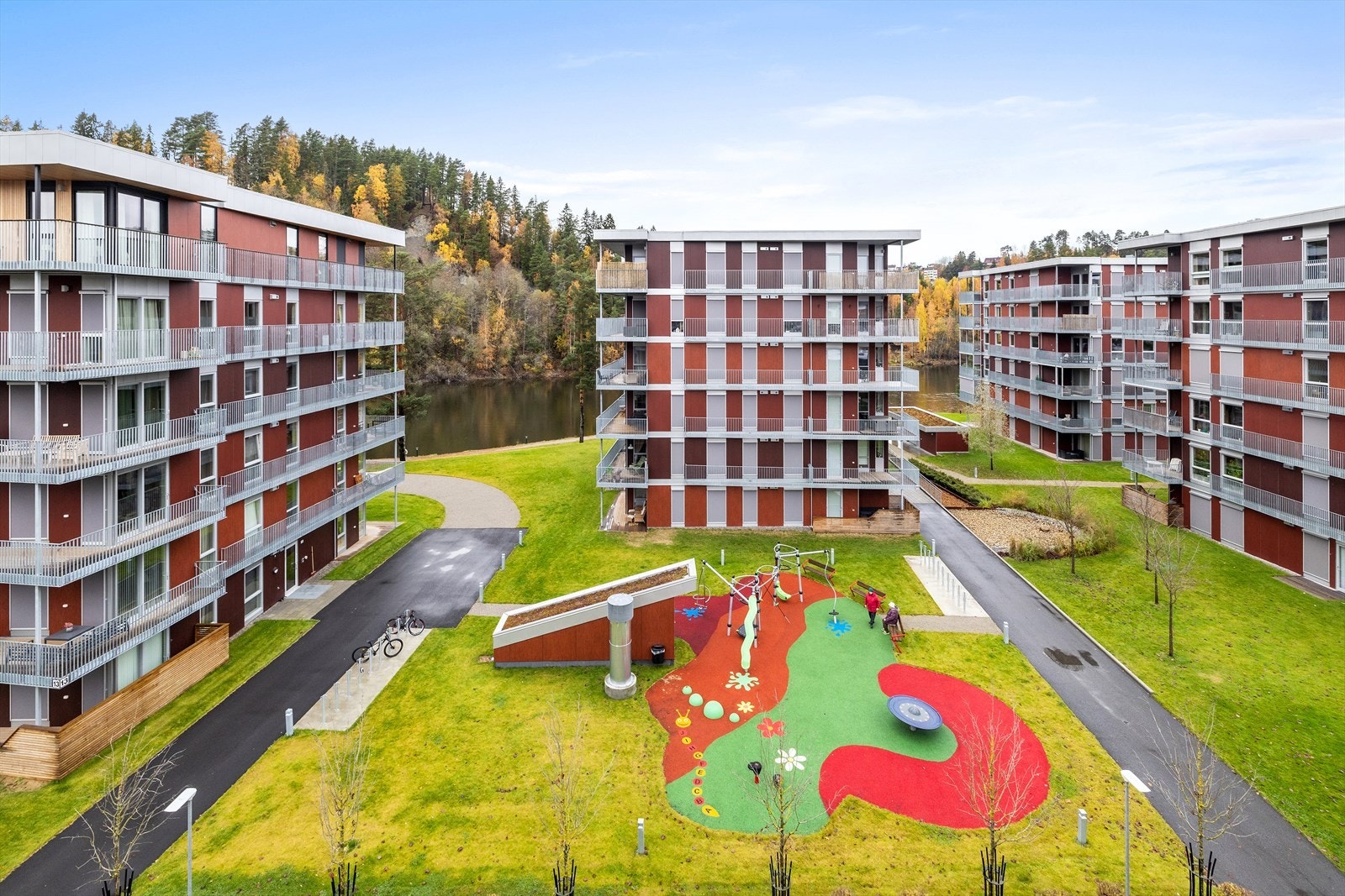 Elveparken har flotte opparbeidede fellesarealer Galleribilde