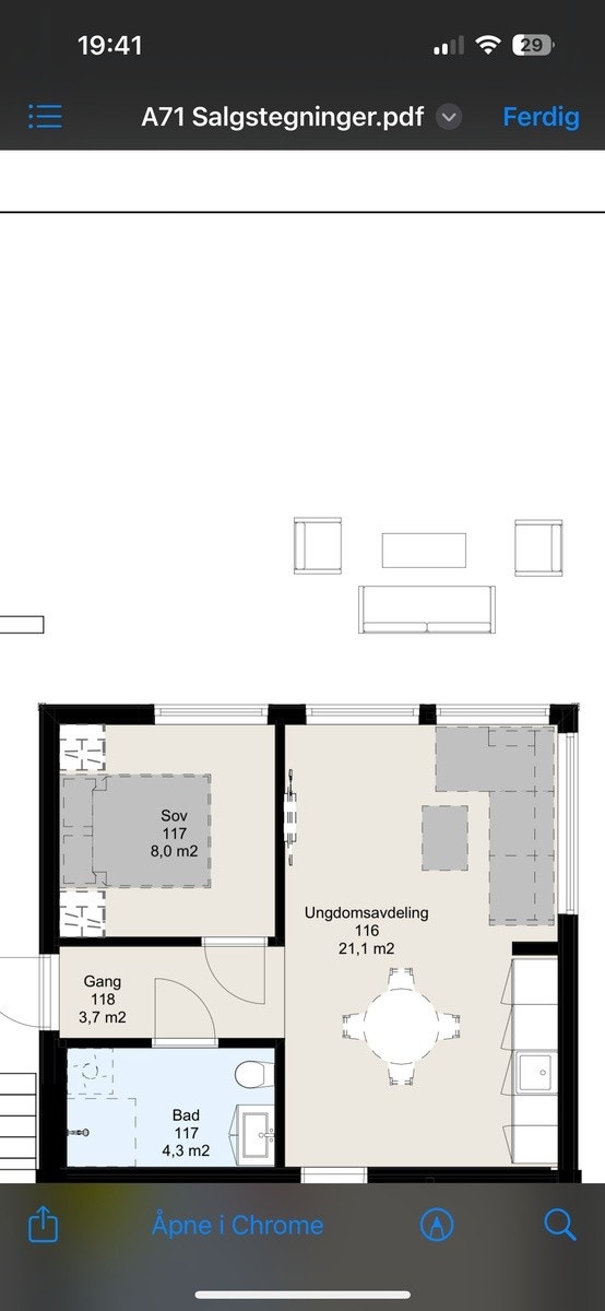 plantegning utleiedel Galleribilde