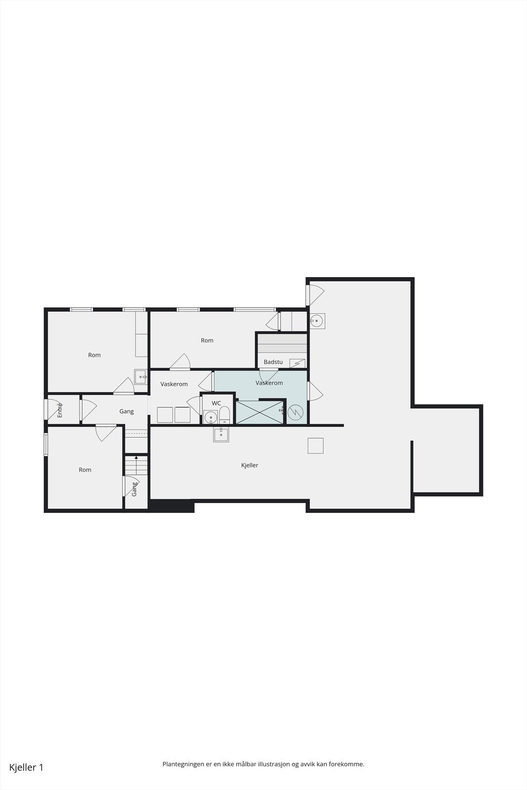 Plantegning kjeller. Galleribilde