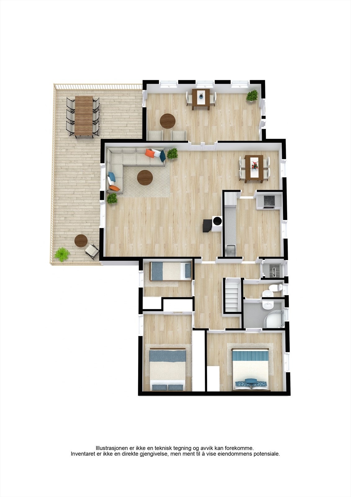 Plantegning 1.Etasje 3D. Galleribilde