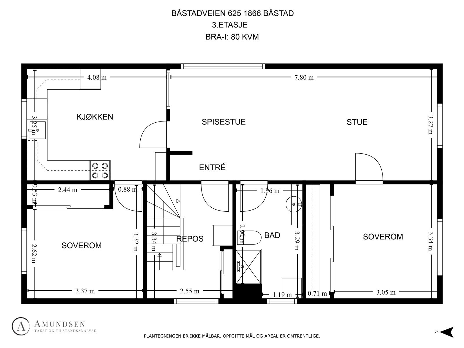 3.etasje - Takstmannens plantegning Galleribilde
