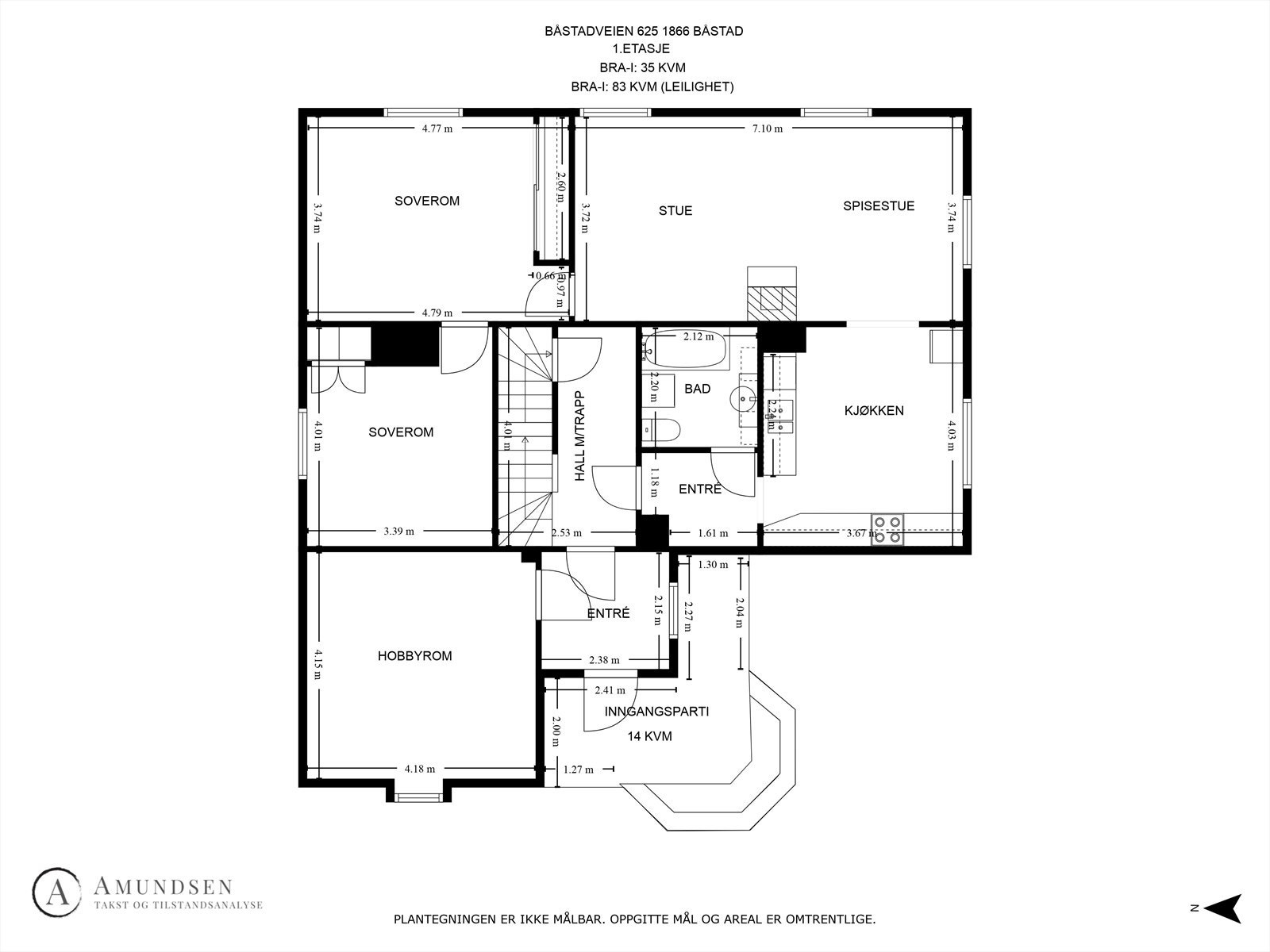 1.etasje - Takstmannens plantegning Galleribilde