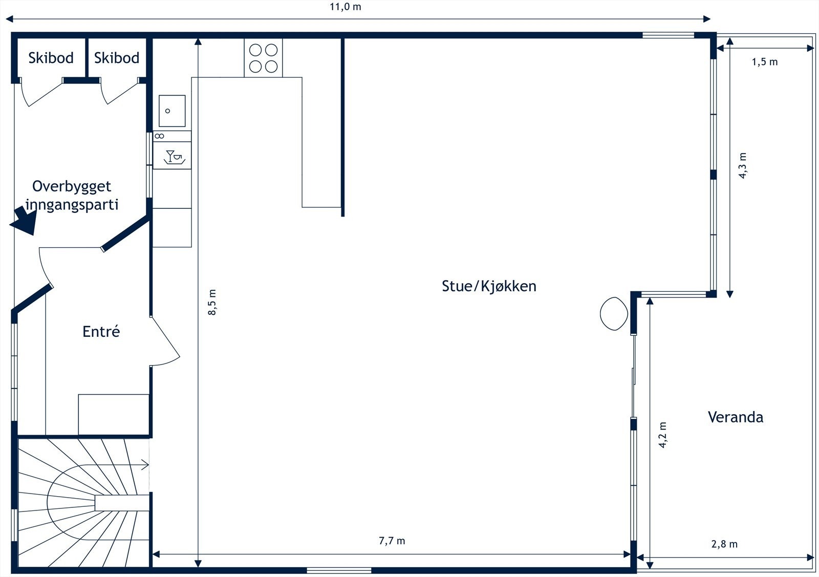 Plantegning 1. etasje. Galleribilde