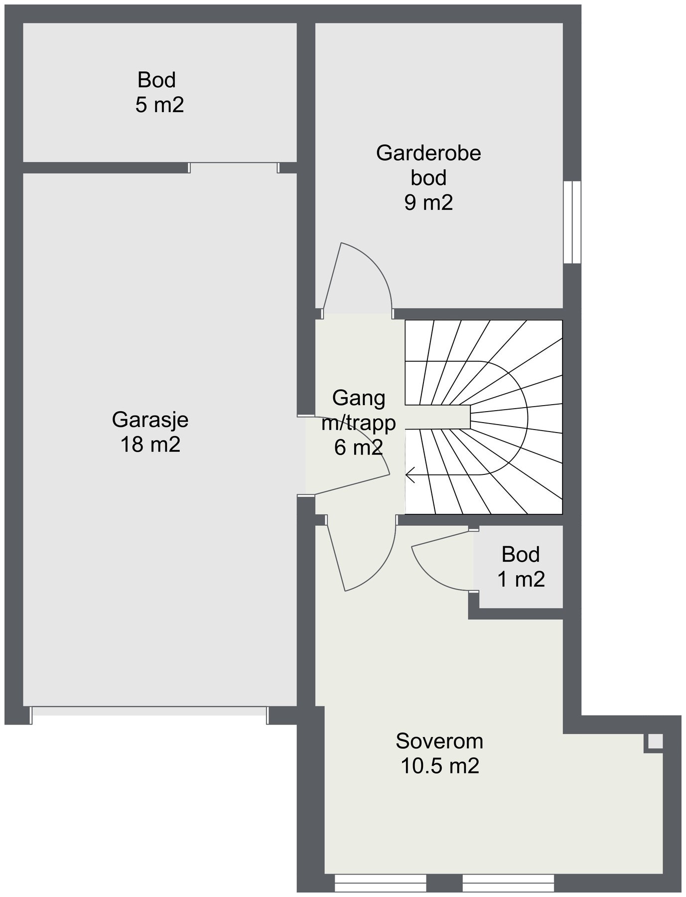 Planskisse sokkeletasje. Galleribilde