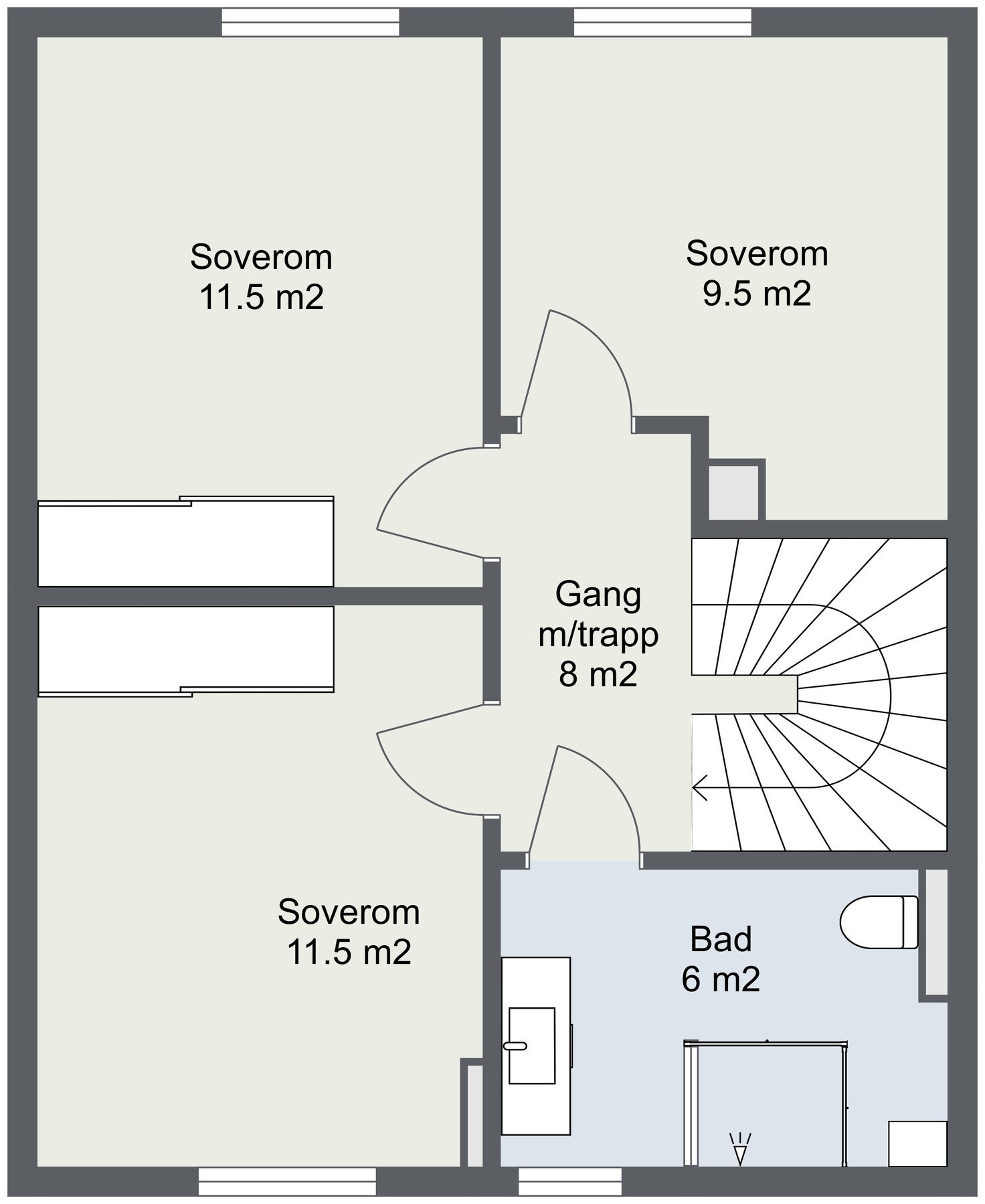 Planskisse 2. etasje. Galleribilde