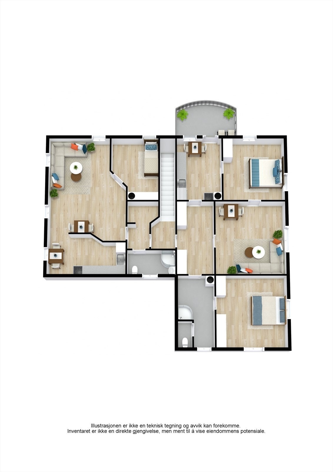 Plantegning 3D 2. etg. Galleribilde