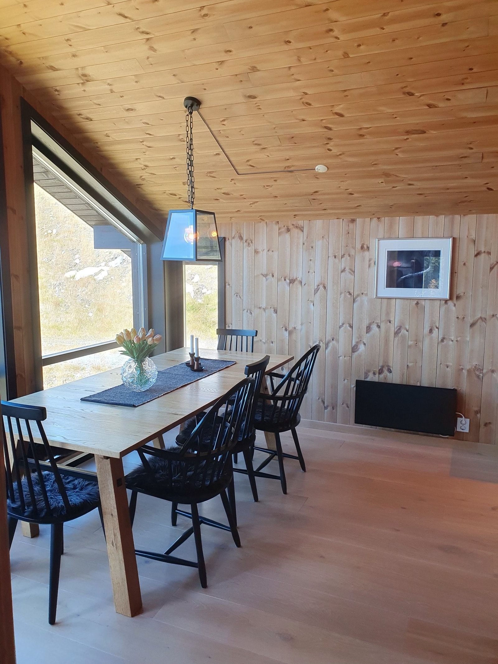 Panelovn i 2.etg i tillegg til peis. Galleribilde