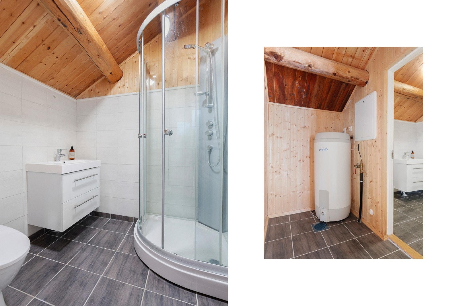 Begge hyttene har varmtvannsbereder på ca. 200 liter. Galleribilde