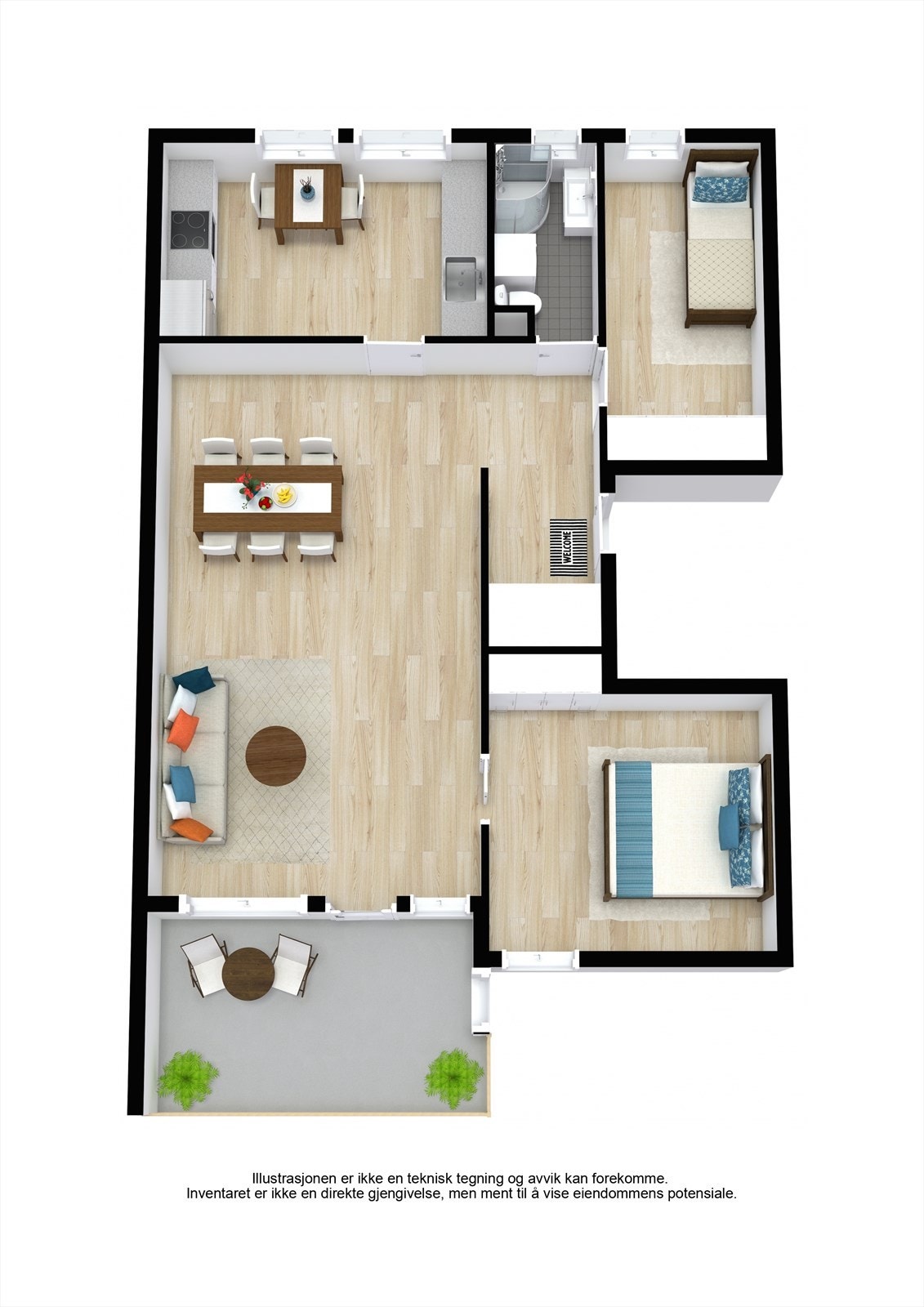 Floorplan letterhead - Nansenveien 46 - 1. Floor - 3D Floor Plan Galleribilde