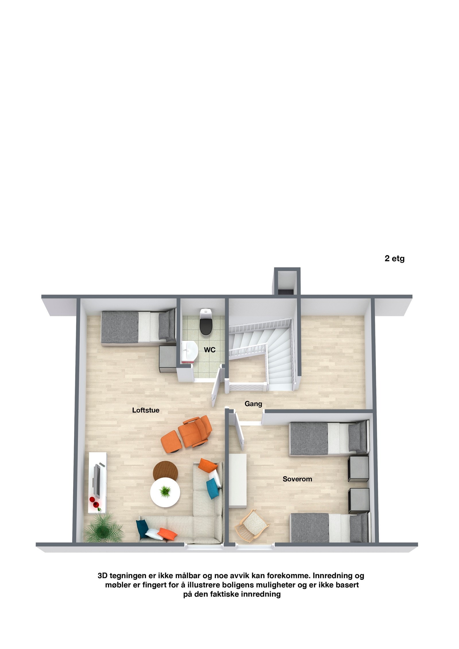 Plantegning, 2 etasje. Galleribilde