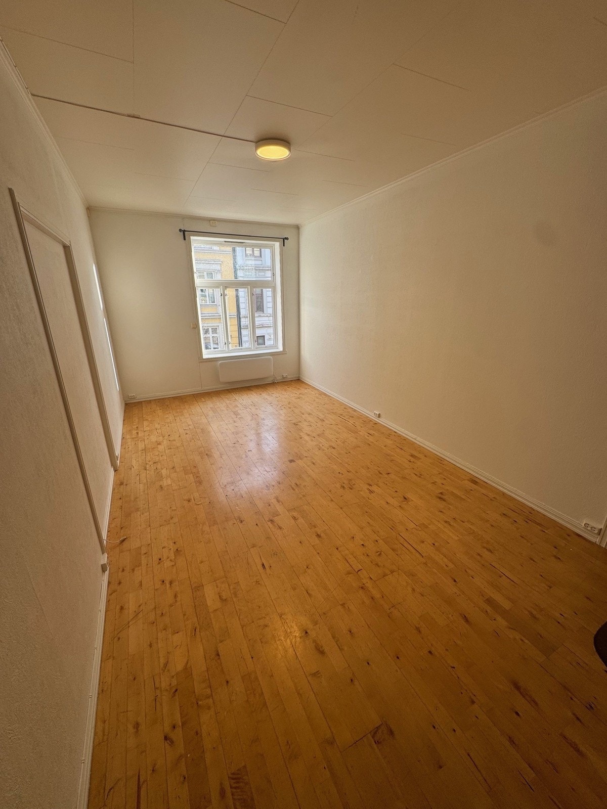 Romslig stue med stort vindu. Galleribilde