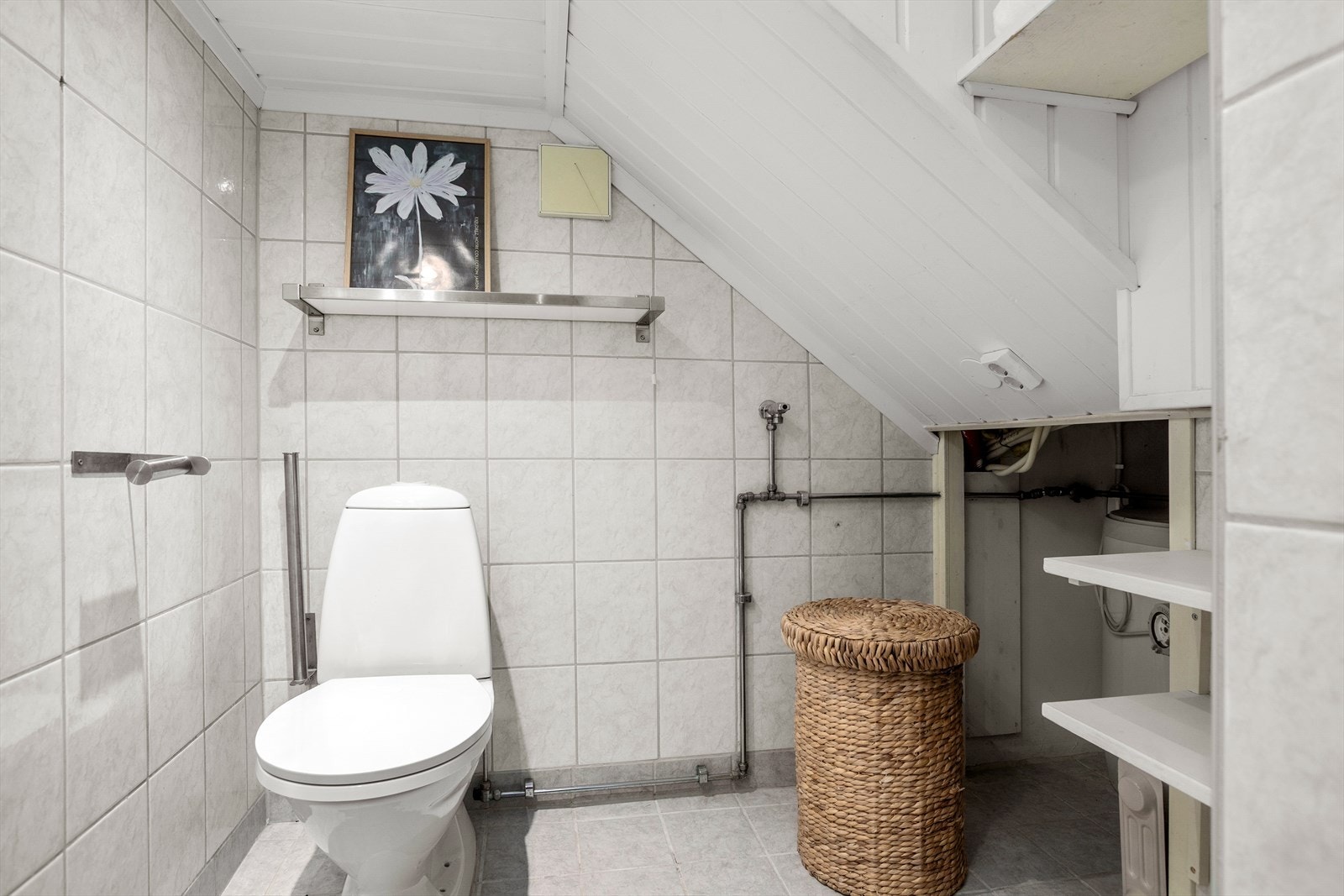 Toalett og opplegg for vaskemaskin Galleribilde